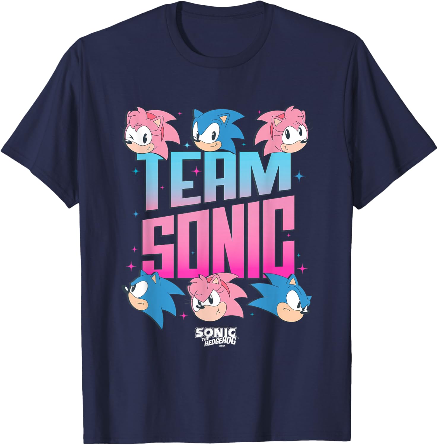 Sonic The Hedgehog Team Amy Rose Retro Logo T-Shirt for Fans - 9