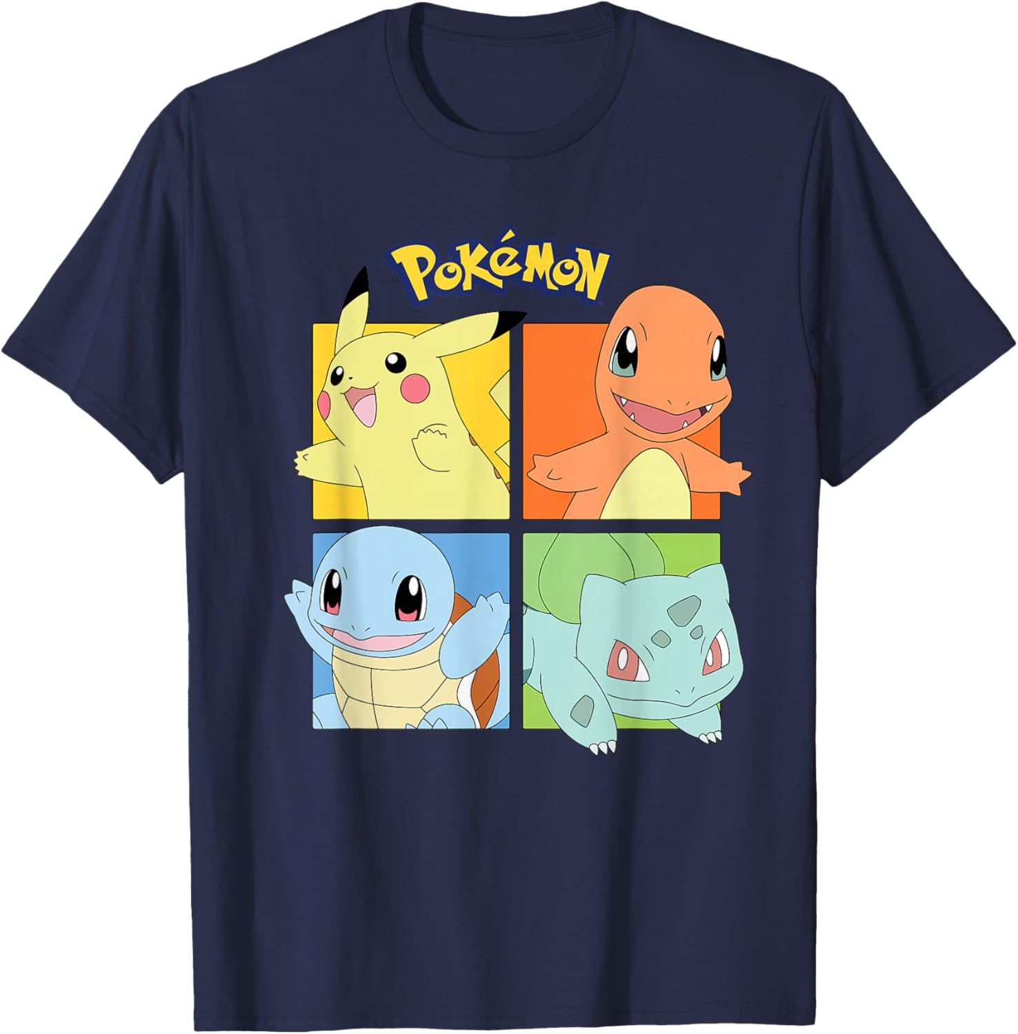 Kanto Region Pokémon T-Shirt Featuring Pikachu Charmander Squirtle Bulbasaur - 10