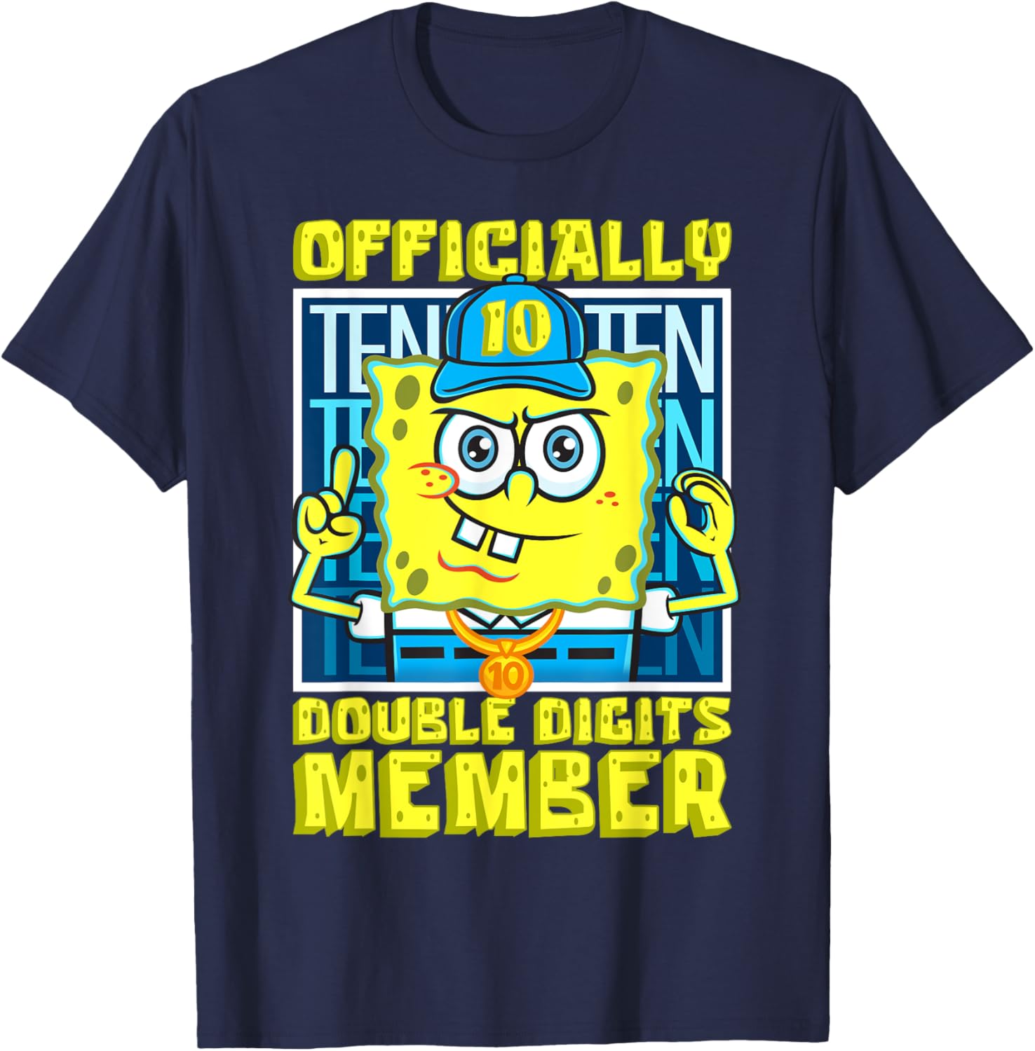 Mademark SpongeBob SquarePants Boys 10th Birthday T-Shirt Fun Style - 19