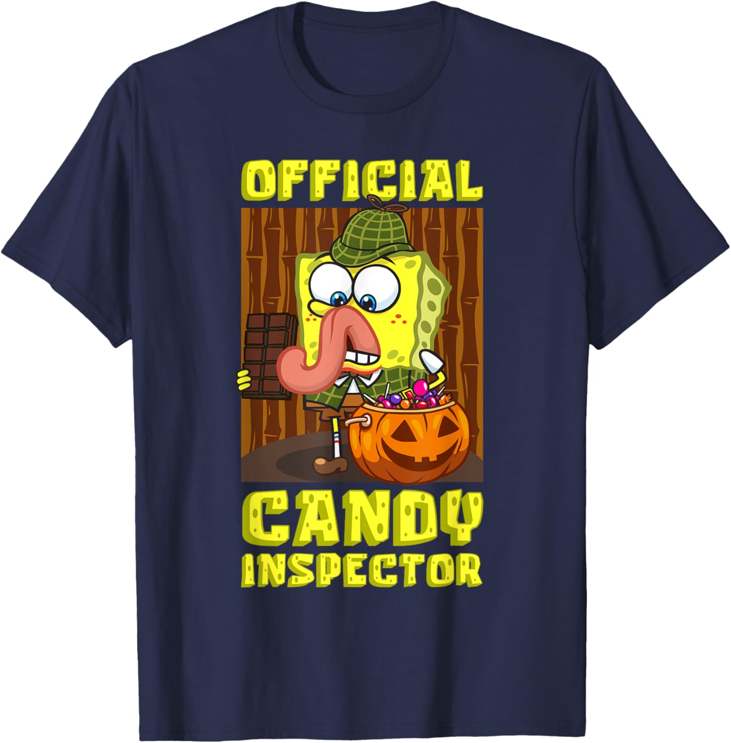 Mademark SpongeBob SquarePants Halloween Candy Inspector Fun T-Shirt - 18