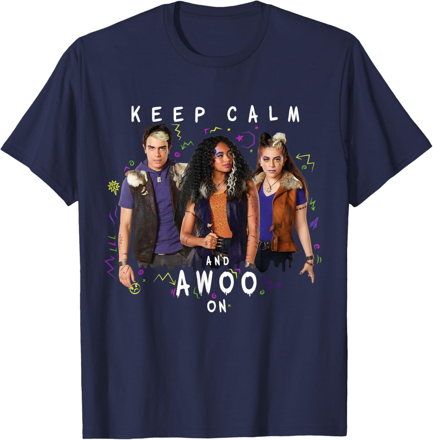 Disney Channel Zombies 2 Keep Calm and Awoo On Fun T-Shirt for Fans - 9
