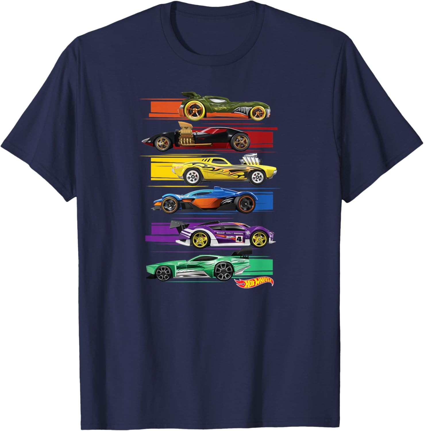 Hot Wheels Multi Car T-Shirt for Kids and Adults - Fun Racing Apparel - 7
