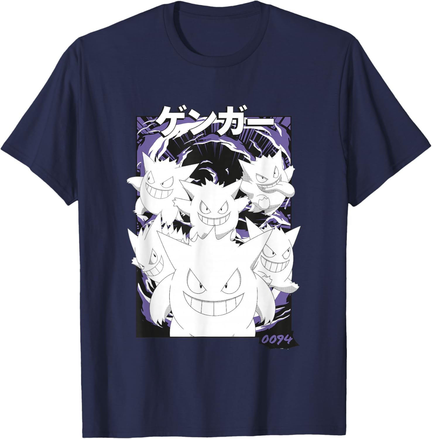 Vintage Pokémon Gengar 0094 T-Shirt with Multiple Faces Design - 2