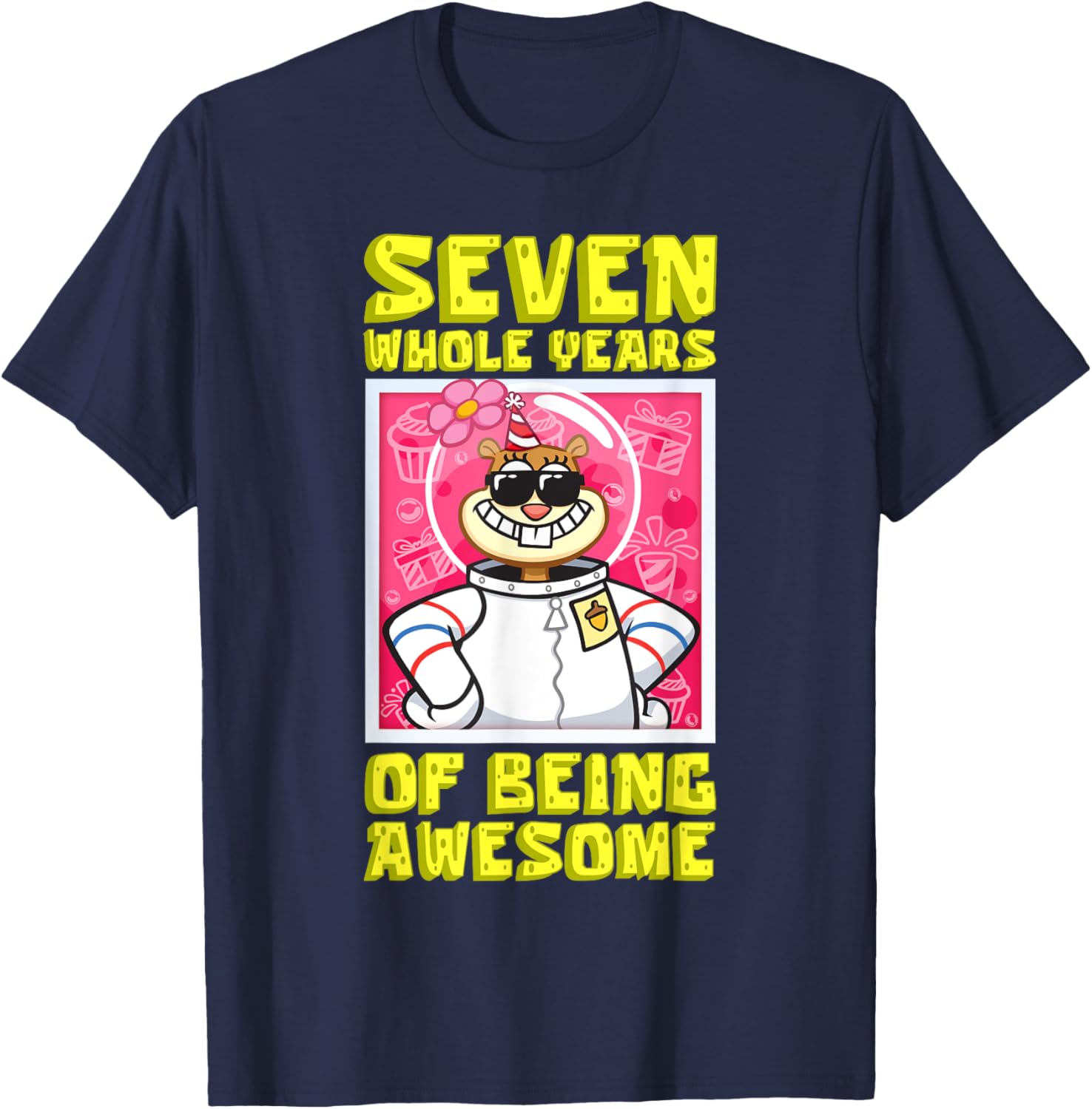 Mademark SpongeBob Sandy 7th Birthday Gift T-Shirt for Girls - 5