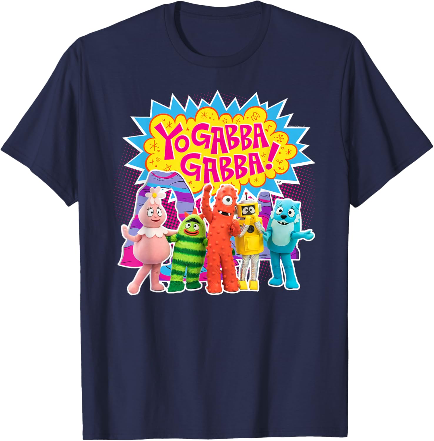 Yo Gabba Gabba Colorful Character Cutouts T-Shirt for Kids and Fans - 8