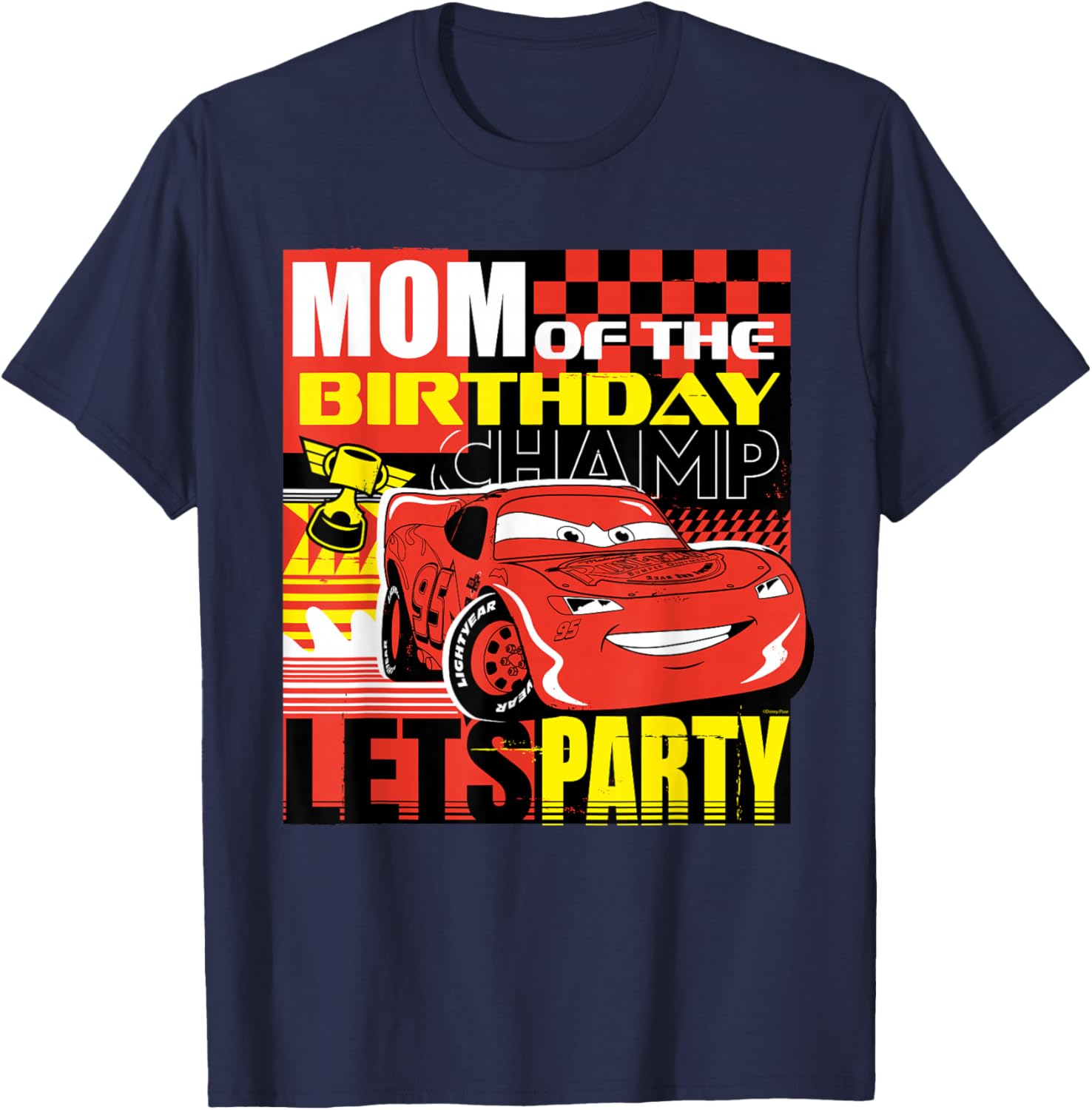 Disney Pixar Cars Mom of the Birthday Champ T-Shirt for Celebrating in Style - 14