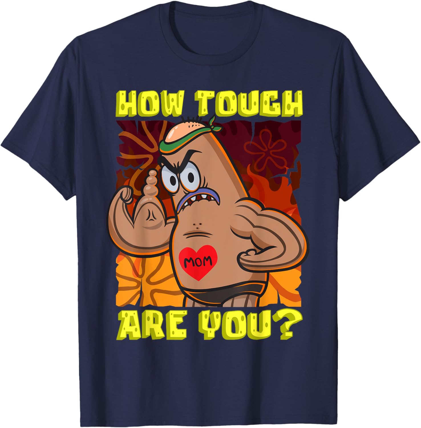 Mademark SpongeBob SquarePants Funny Flexing Bodybuilding T-Shirt - 2