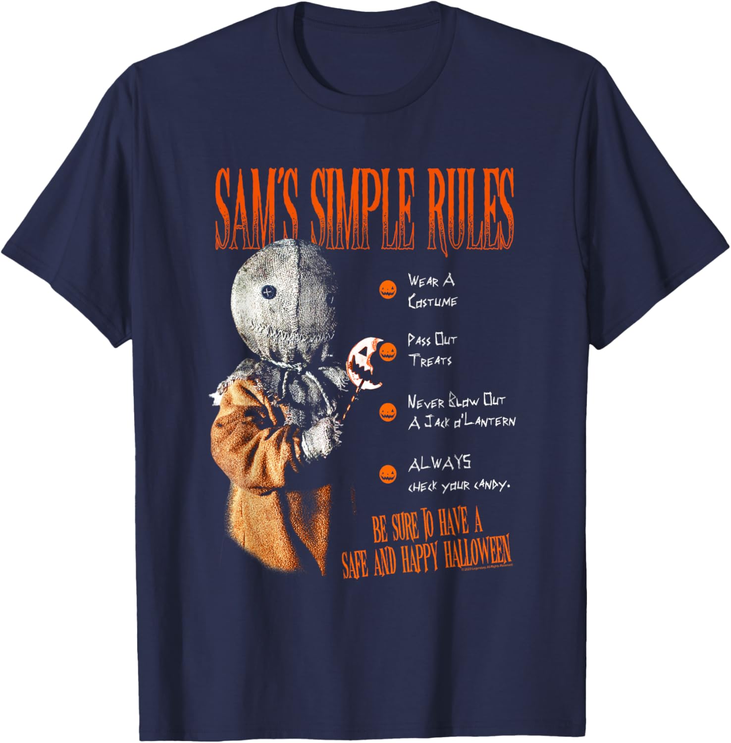 Trick r Treat Sam's Simple Rules T-Shirt for Halloween Fans - 1