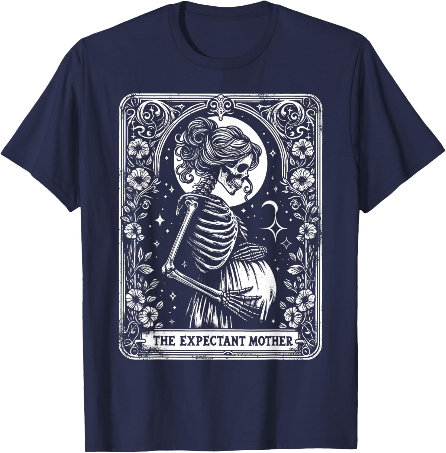 Skeleton Expectant Mother Tarot Card Pregnancy Announcement T-Shirt - 4