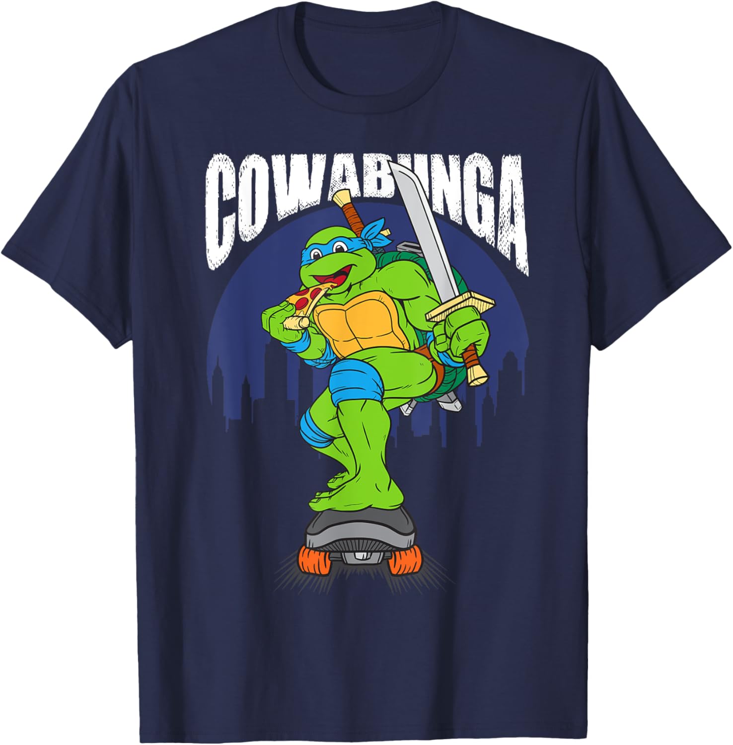 Cowabunga Leonardo on Skates T-Shirt - Fun Teenage Mutant Ninja Turtles Gear - 16