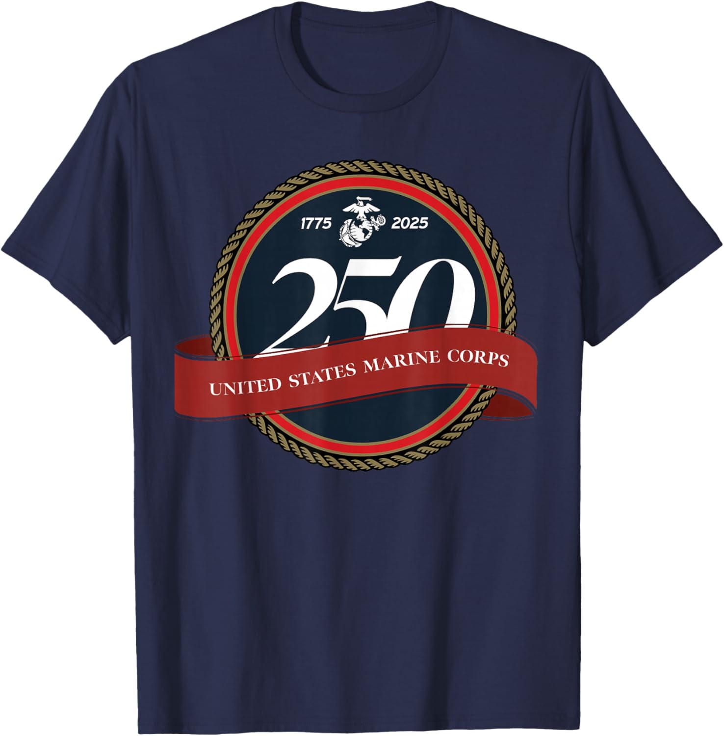 United States Marine Corps 250th Birthday Seal T-Shirt for Proud Fans - 4