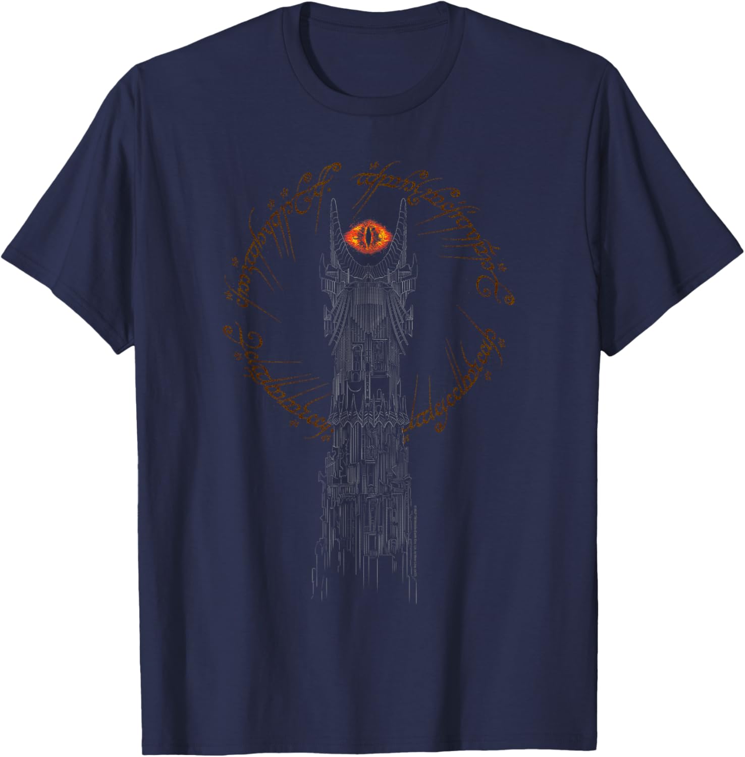 Lord of the Rings Tower of Mordor V-Neck T-Shirt for Men - Black Casual Tee - 10