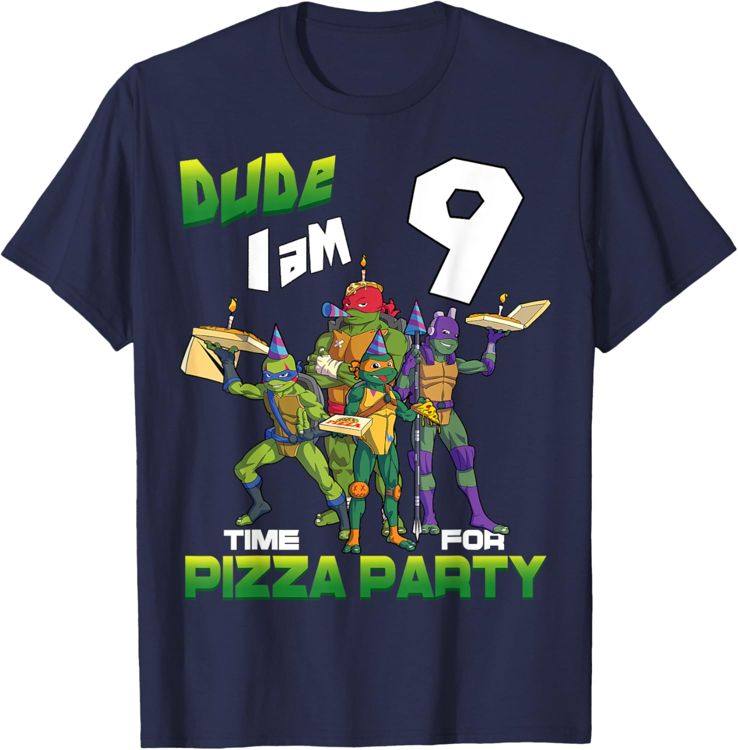 Mademark Teenage Mutant Ninja Turtles Pizza Party T-Shirt for 9-Year-Olds - 7