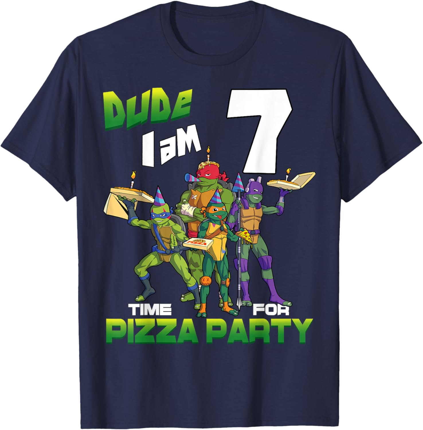 Mademark Teenage Mutant Ninja Turtles Pizza Party T-Shirt for 7 Year Olds - 24