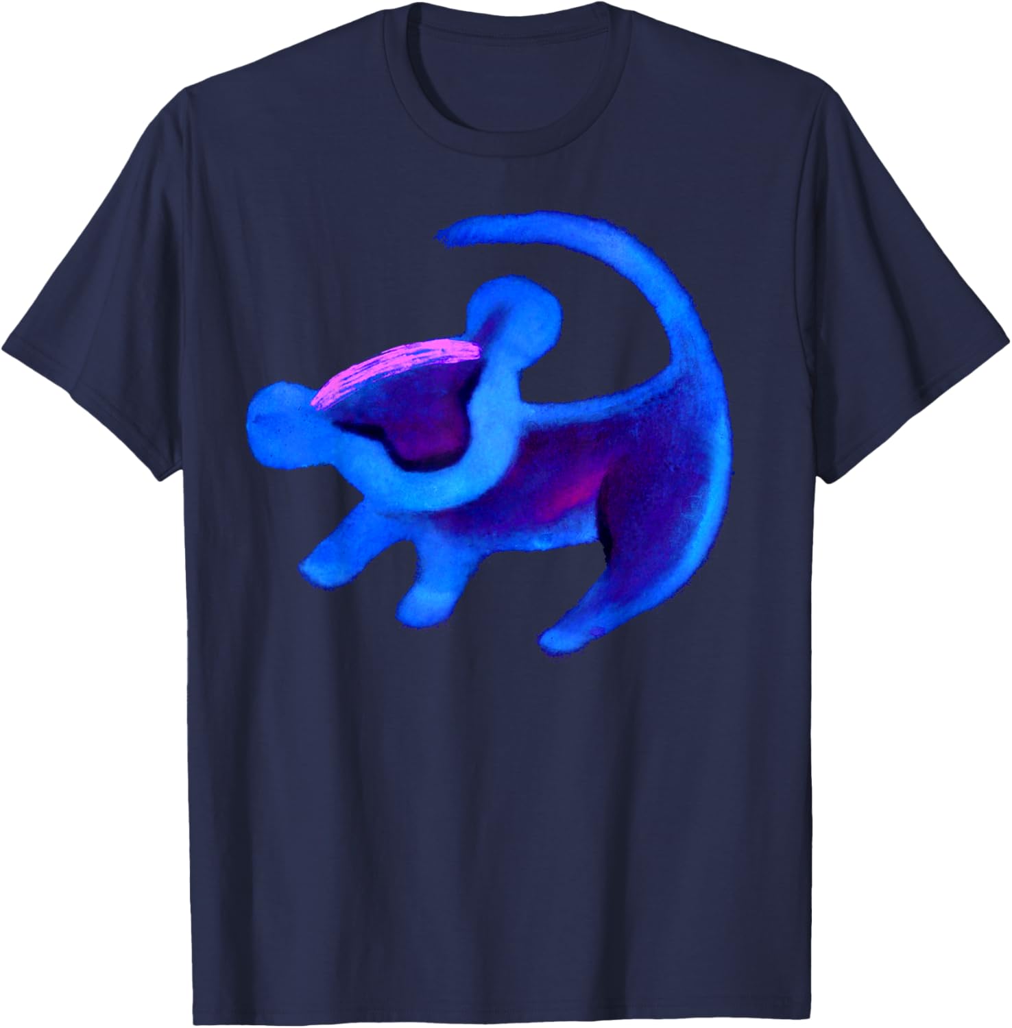 Discover the Disney Lion King Simba Cave Painting Blue T-Shirt for Fans - 2