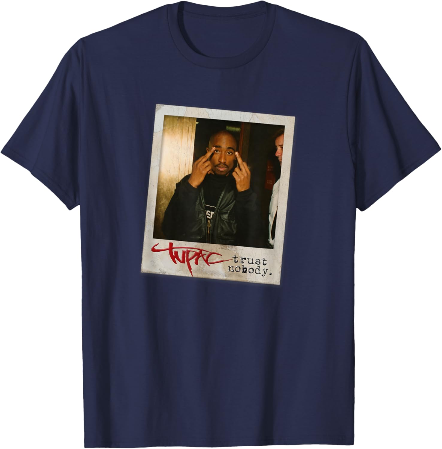 Tupac Shakur Trust Nobody Photo T-Shirt Unisex Short Sleeve Black Small - 7