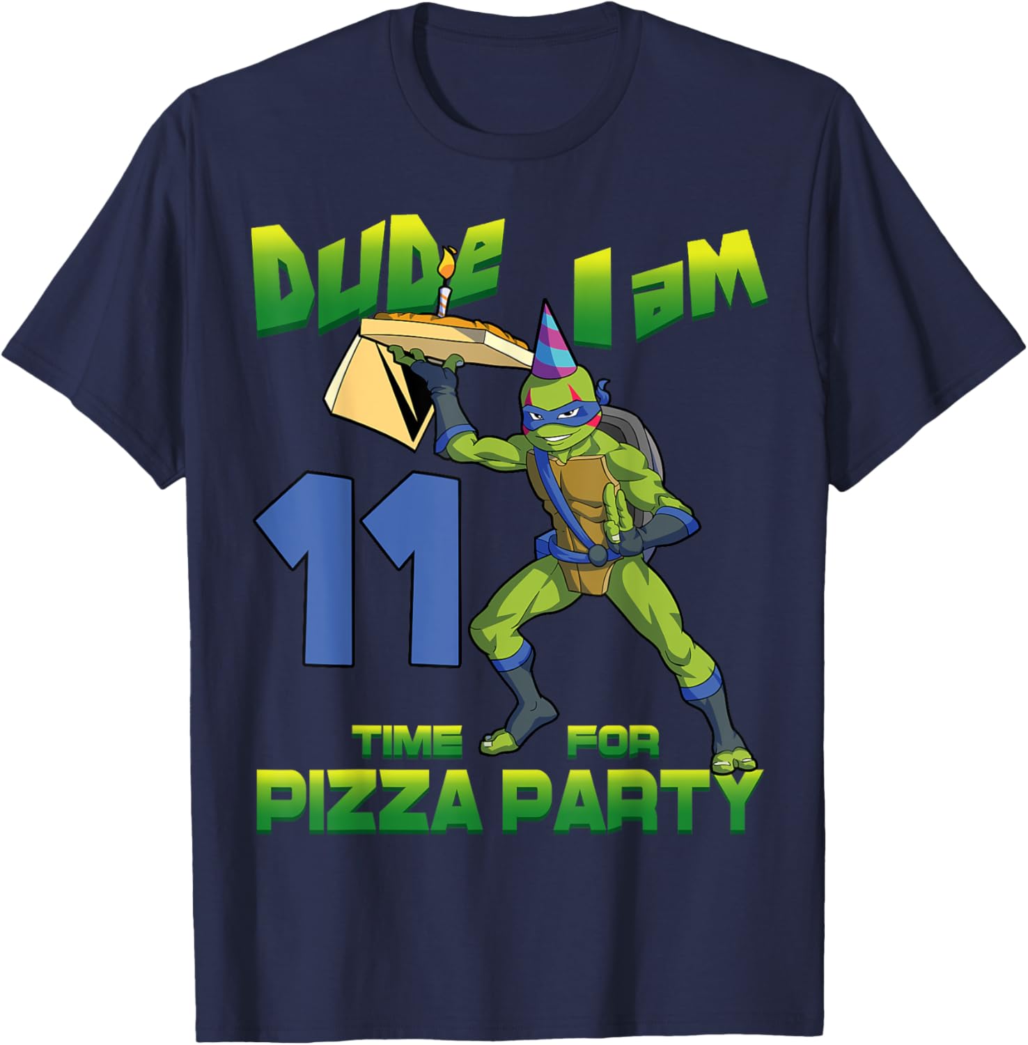 Mademark TMNT Leo Pizza Birthday T-Shirt for 11 Year Olds - 5