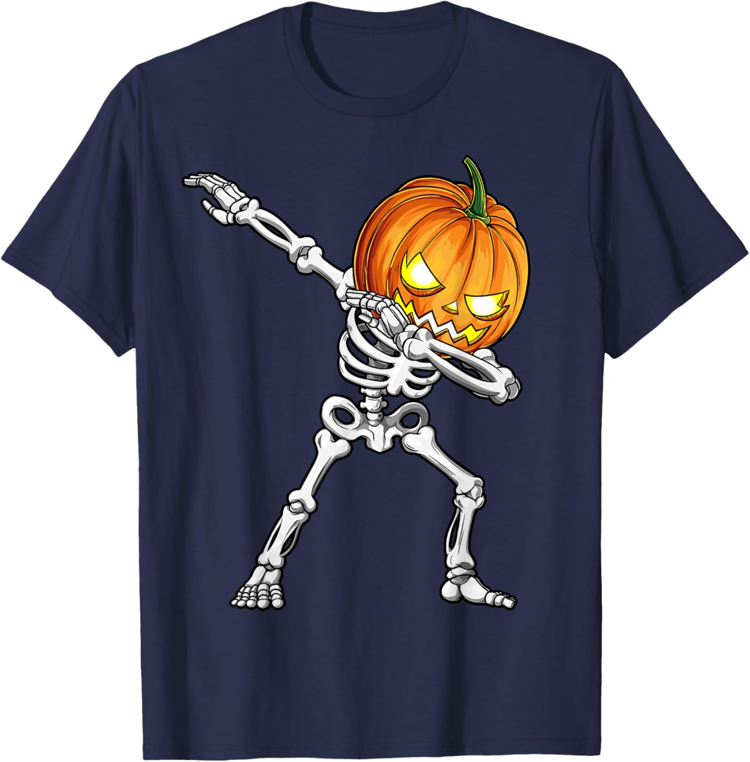 Halloween Boys Dabbing Skeleton Pumpkin Jack O Lantern T-Shirt - 9