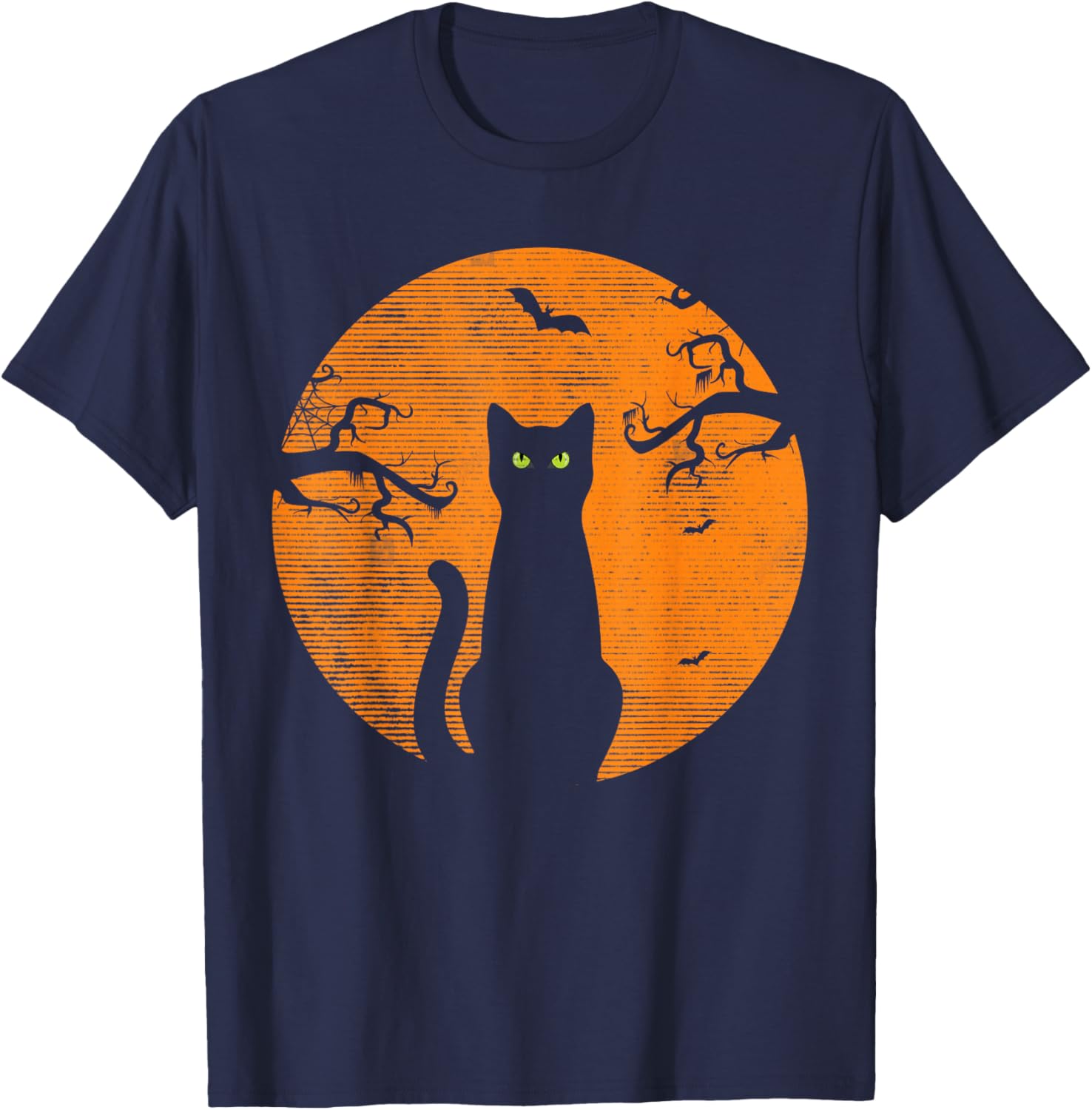 Vintage Scary Christmas Cat T-Shirt Retro Black Cat Moon Design - 14
