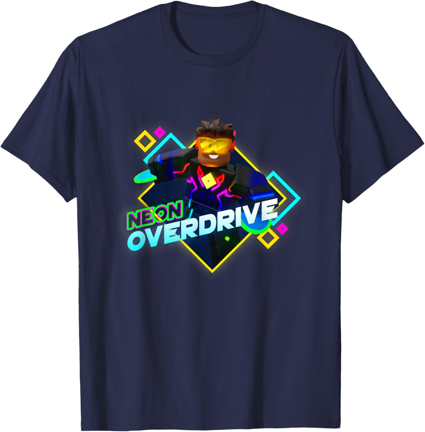 Roblox Black Neon Overdrive Classic Fit T-Shirt for Adults - Short Sleeve Cotton - 9