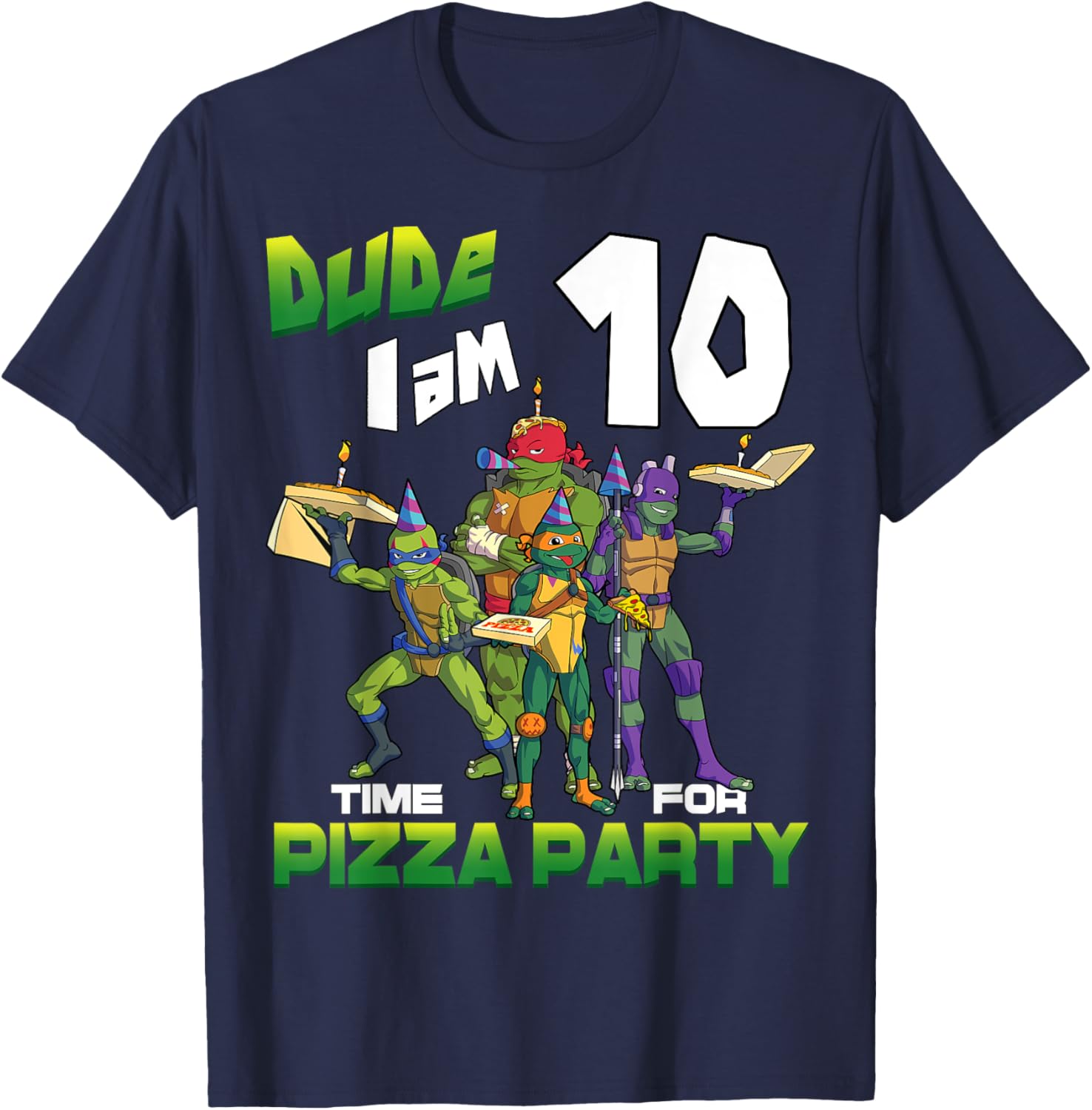 Mademark TMNT Pizza Birthday T-Shirt for 10 Year Olds - Fun Kids Tee - 22