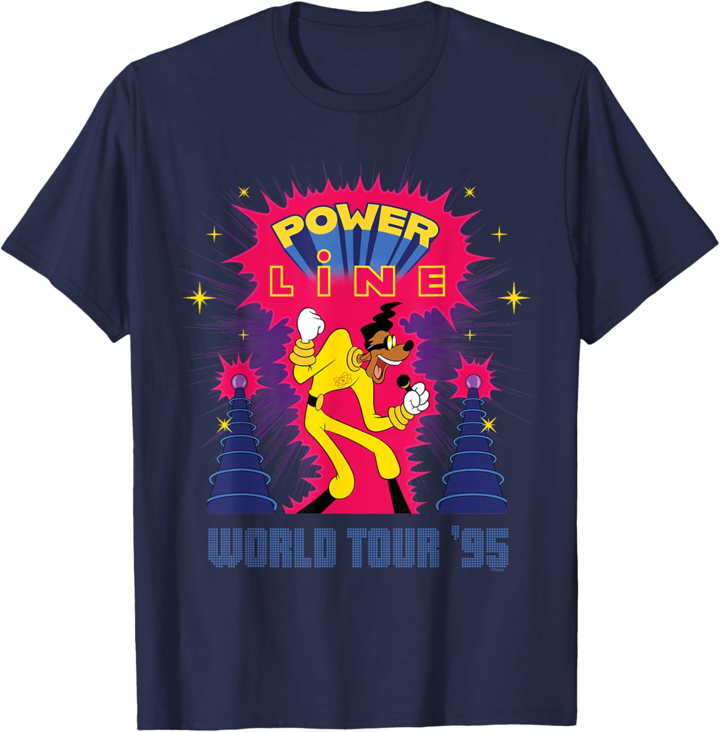 Disney A Goofy Movie Powerline World Tour 95 Rock T-Shirt for Fans - 13