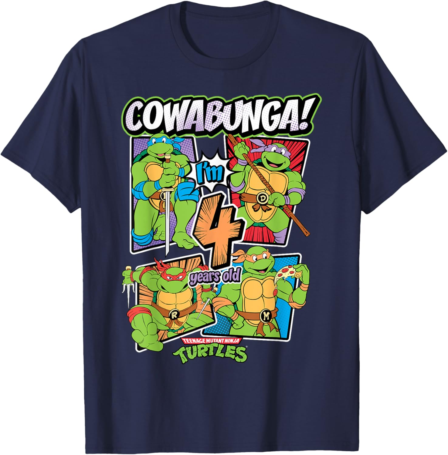 Cowabunga I'm 4 Years Old TMNT T-Shirt for Kids - Fun Ninja Turtles Apparel - 5