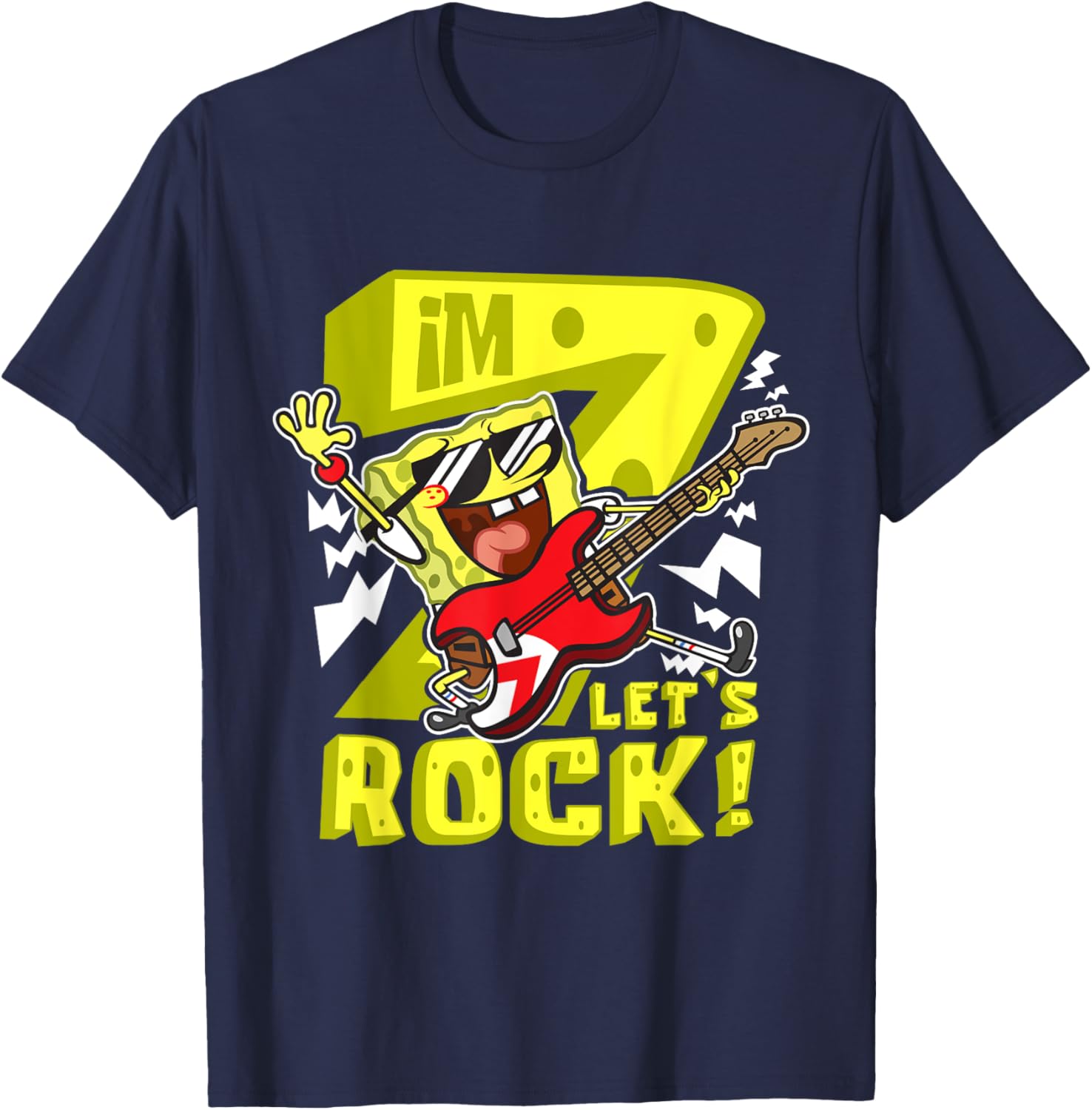 Mademark SpongeBob SquarePants 7th Birthday T-Shirt for Kids Fun Style - 16