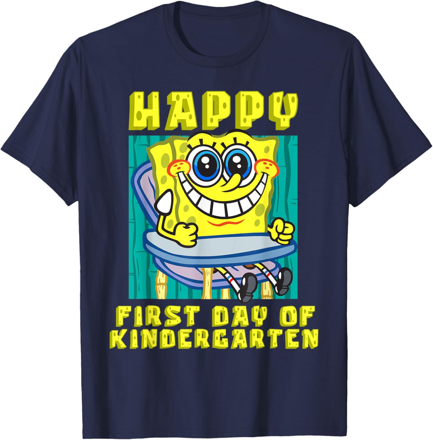 SpongeBob Happy First Day of Kindergarten T-Shirt for Boys and Girls - 13