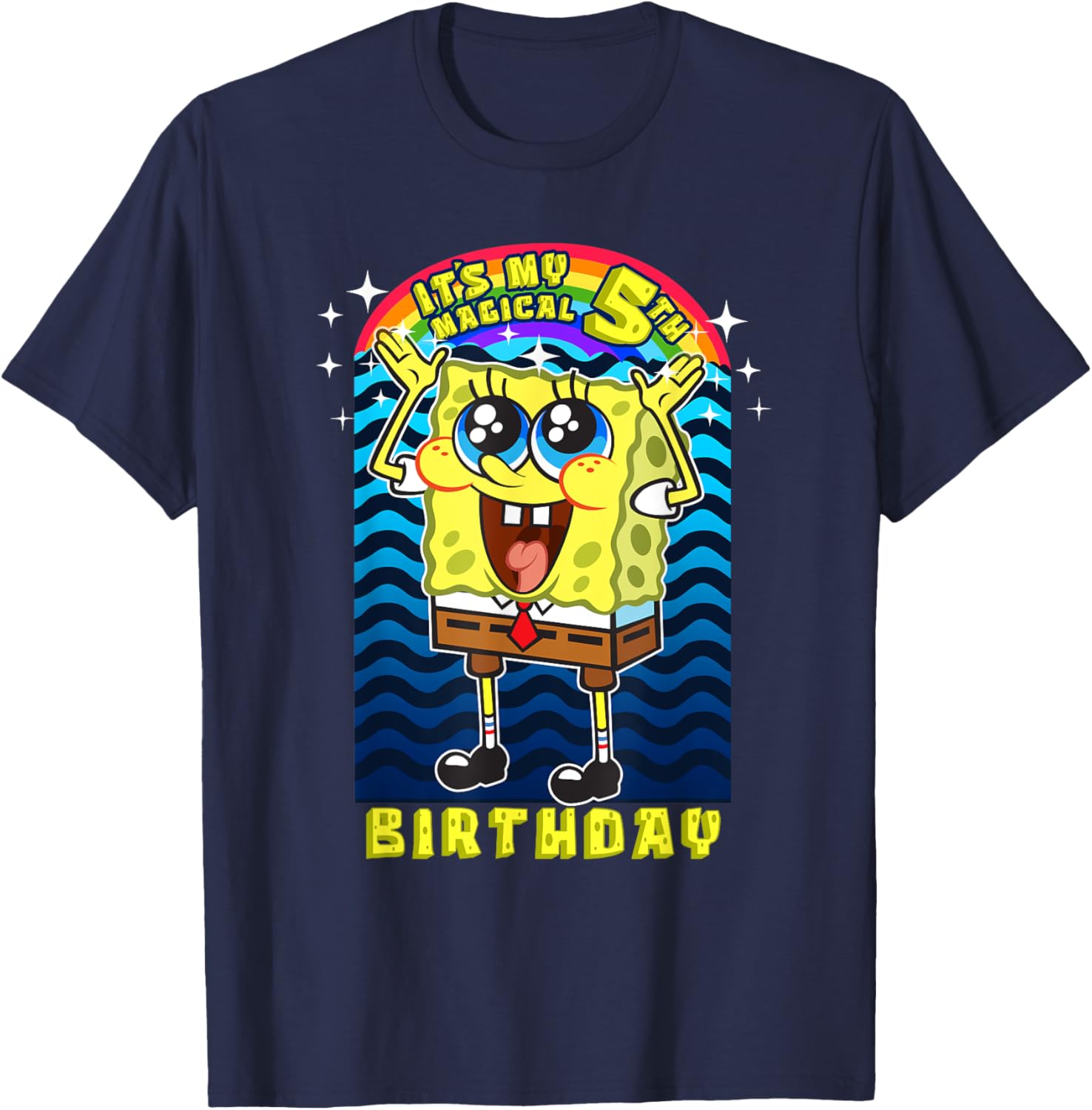 SpongeBob SquarePants Magical 5th Birthday Gift T-Shirt for Kids - 4