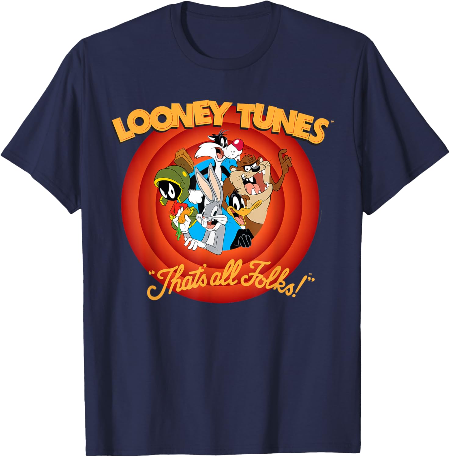 Looney Tunes That's All Folks T-Shirt Fun Cartoon Fashion Apparel - 1