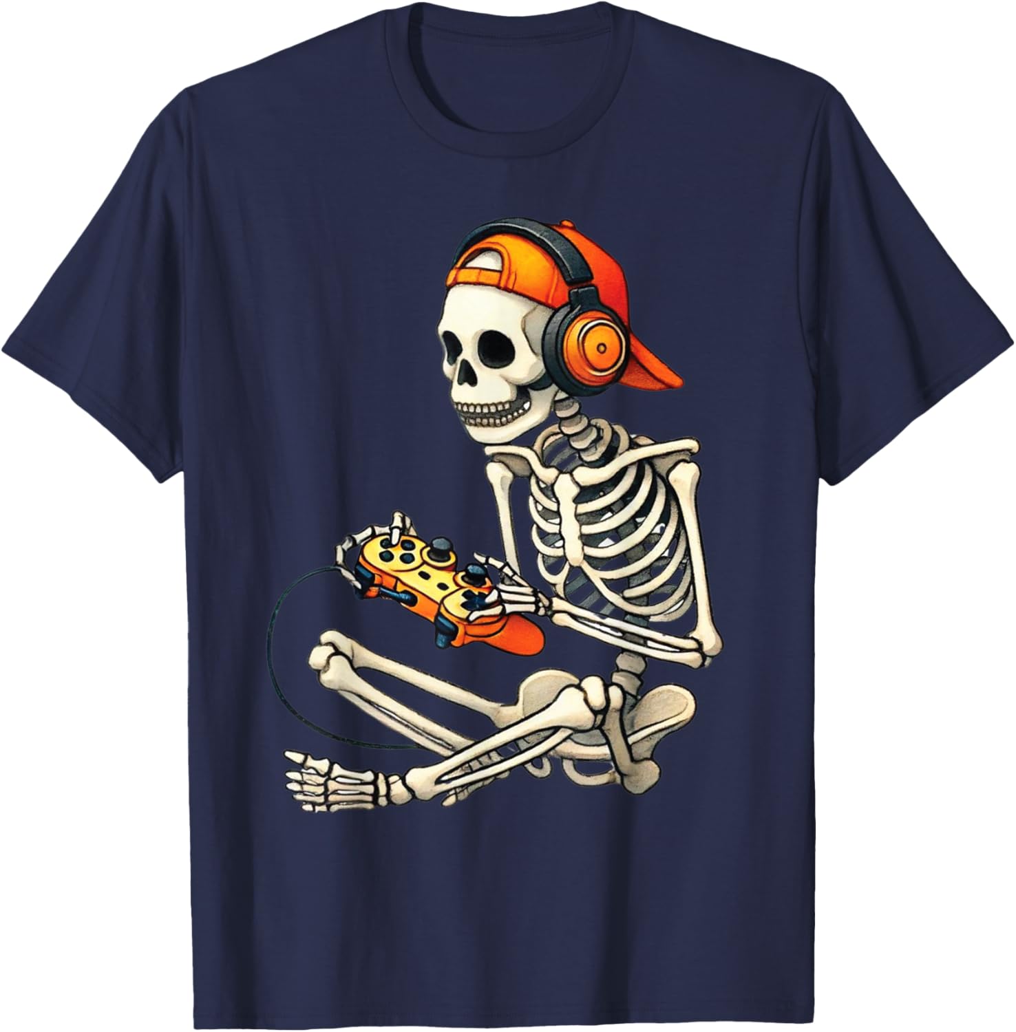 Cool Halloween Skeleton Gamer Tee for Boys and Men - Fun Graphic T-Shirt - 12