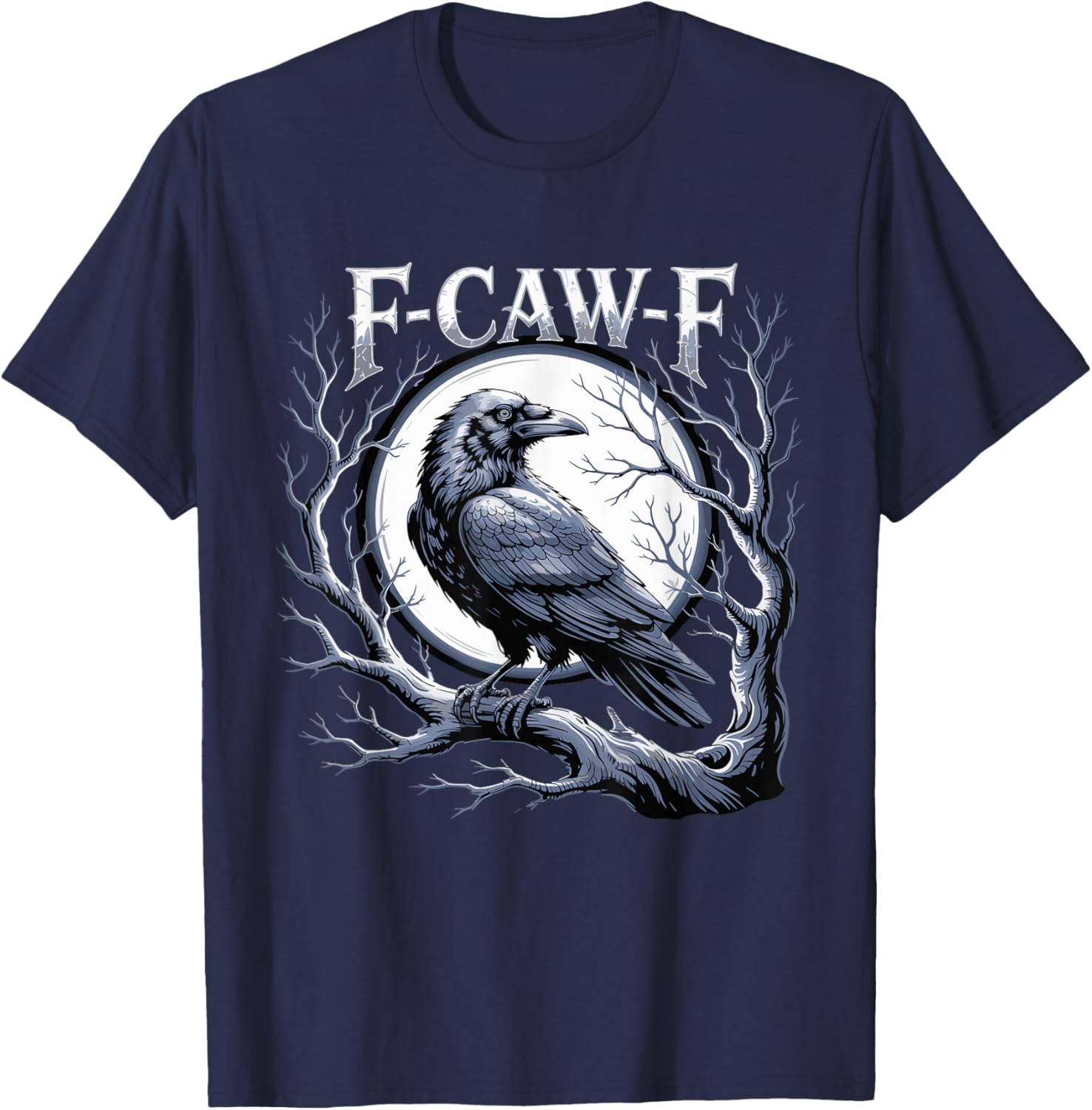 Gothic Raven Moon Halloween T-Shirt for Black Crow Bird Lovers - 3