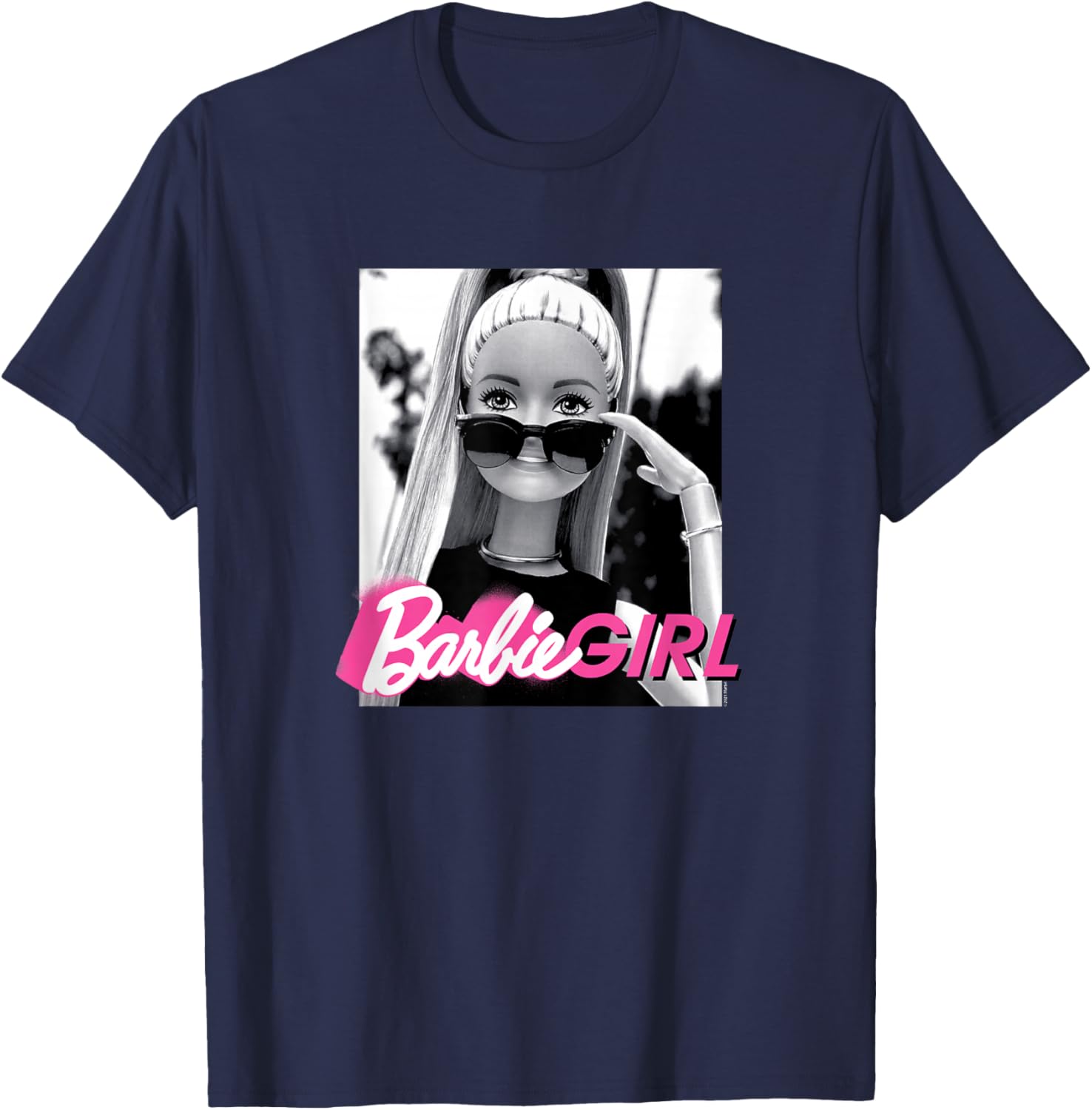 Barbie Girl Classic Fit Black T-Shirt - Casual Short Sleeve Style - 3