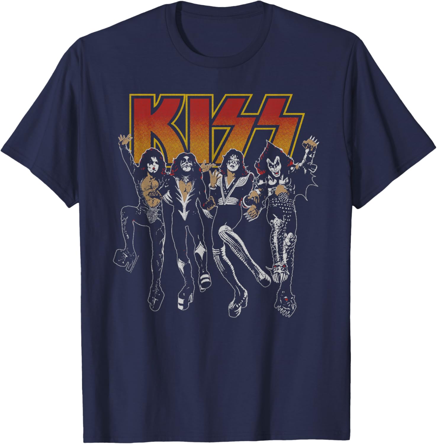 KISS Unisex Slim Fit Black Cartoon T-Shirt for Music Lovers and Fans - 4