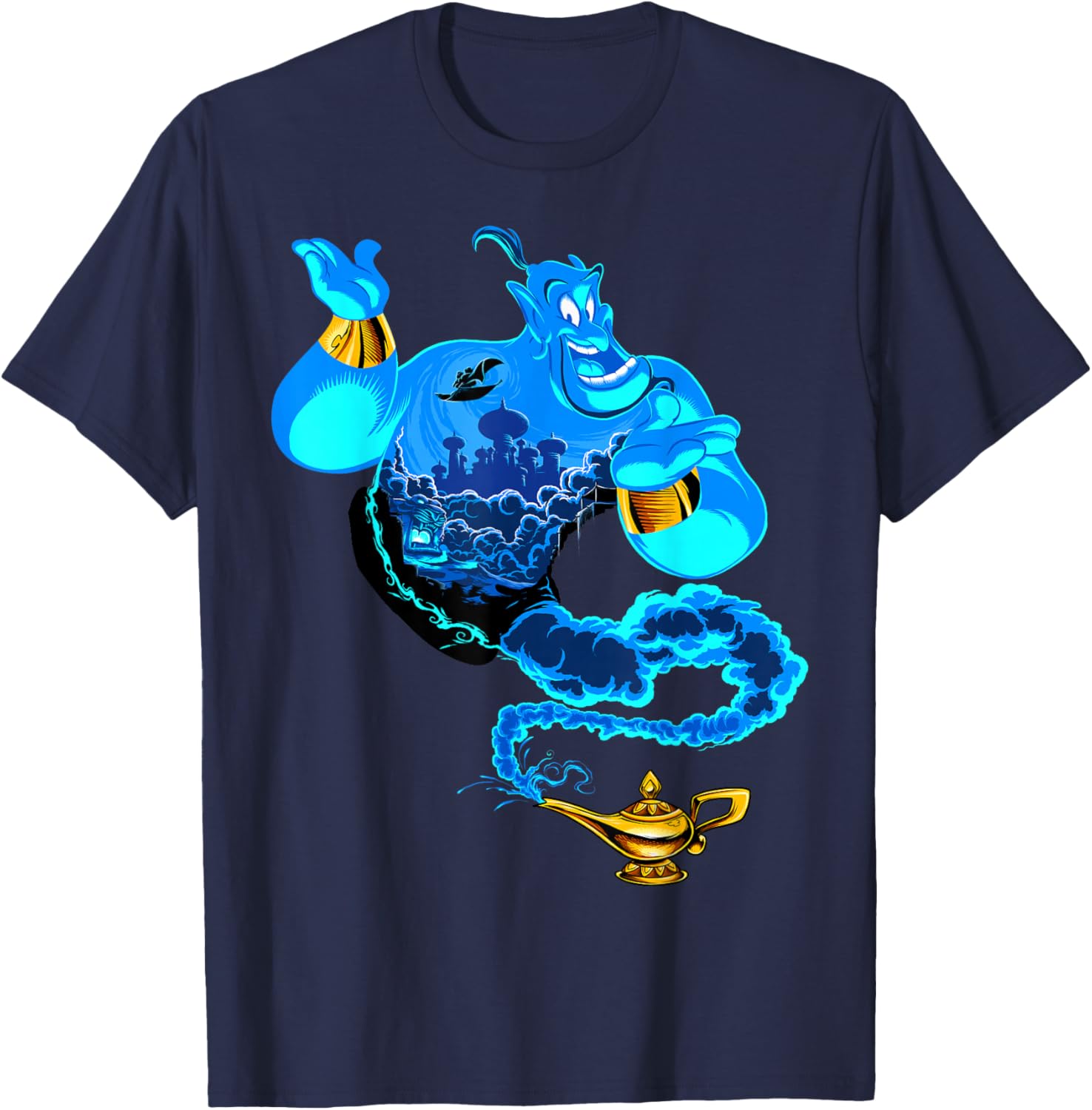 Disney Aladdin Genie Portrait T-Shirt Fun Agrabah Style for Fans - 10
