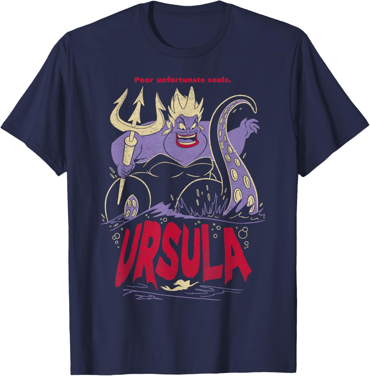 Disney The Little Mermaid Ursula Villain T-Shirt with Bold Red Text - 2