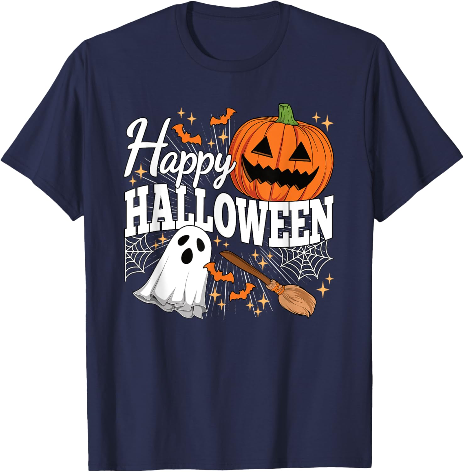 Happy Halloween Ghost Pumpkin Tee for Men, Women, and Kids - 10