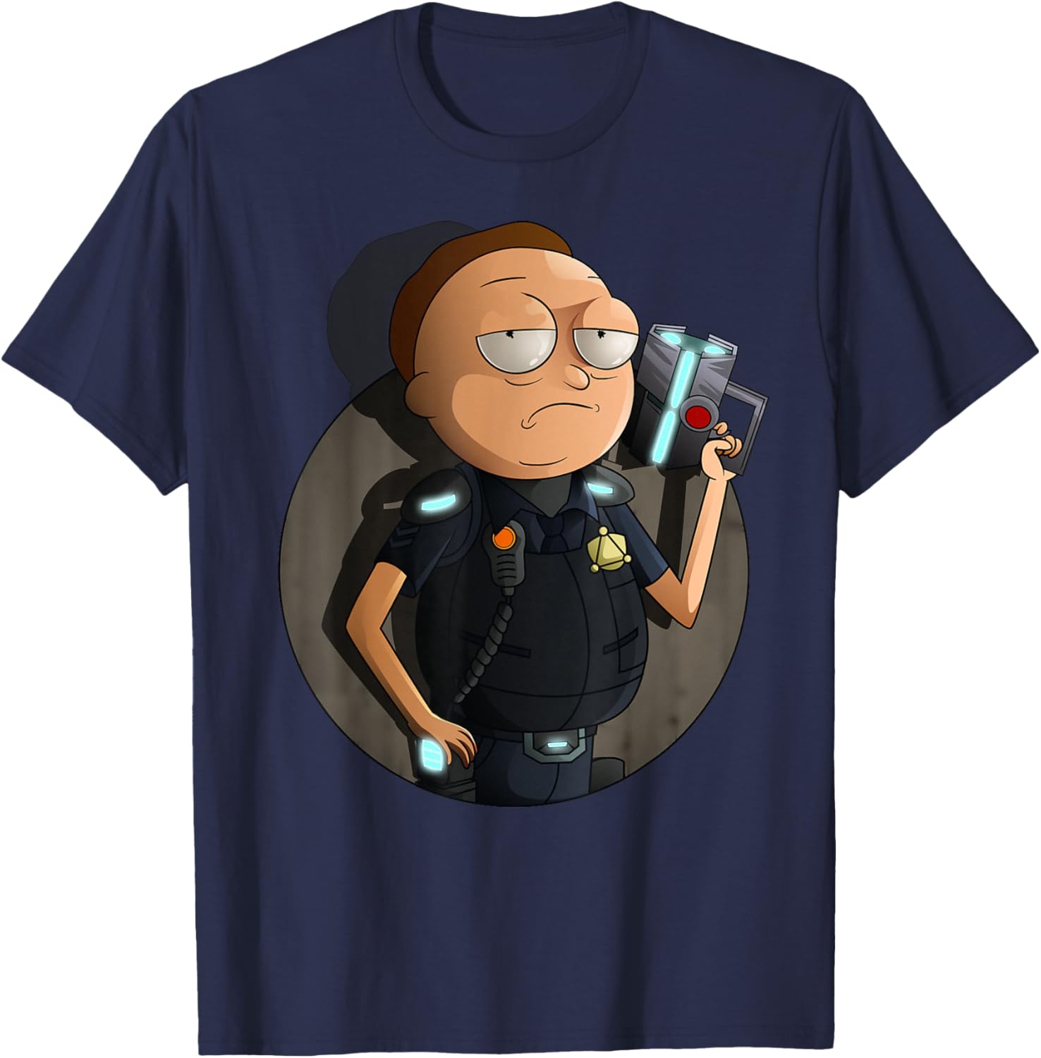 Mademark x Rick and Morty Cop Morty T-Shirt Stylish Graphic Tee - 3