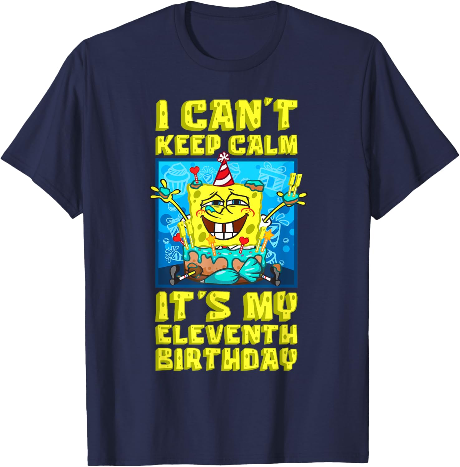 Mademark SpongeBob 11th Birthday T-Shirt for Boys - Fun and Playful Design - 1