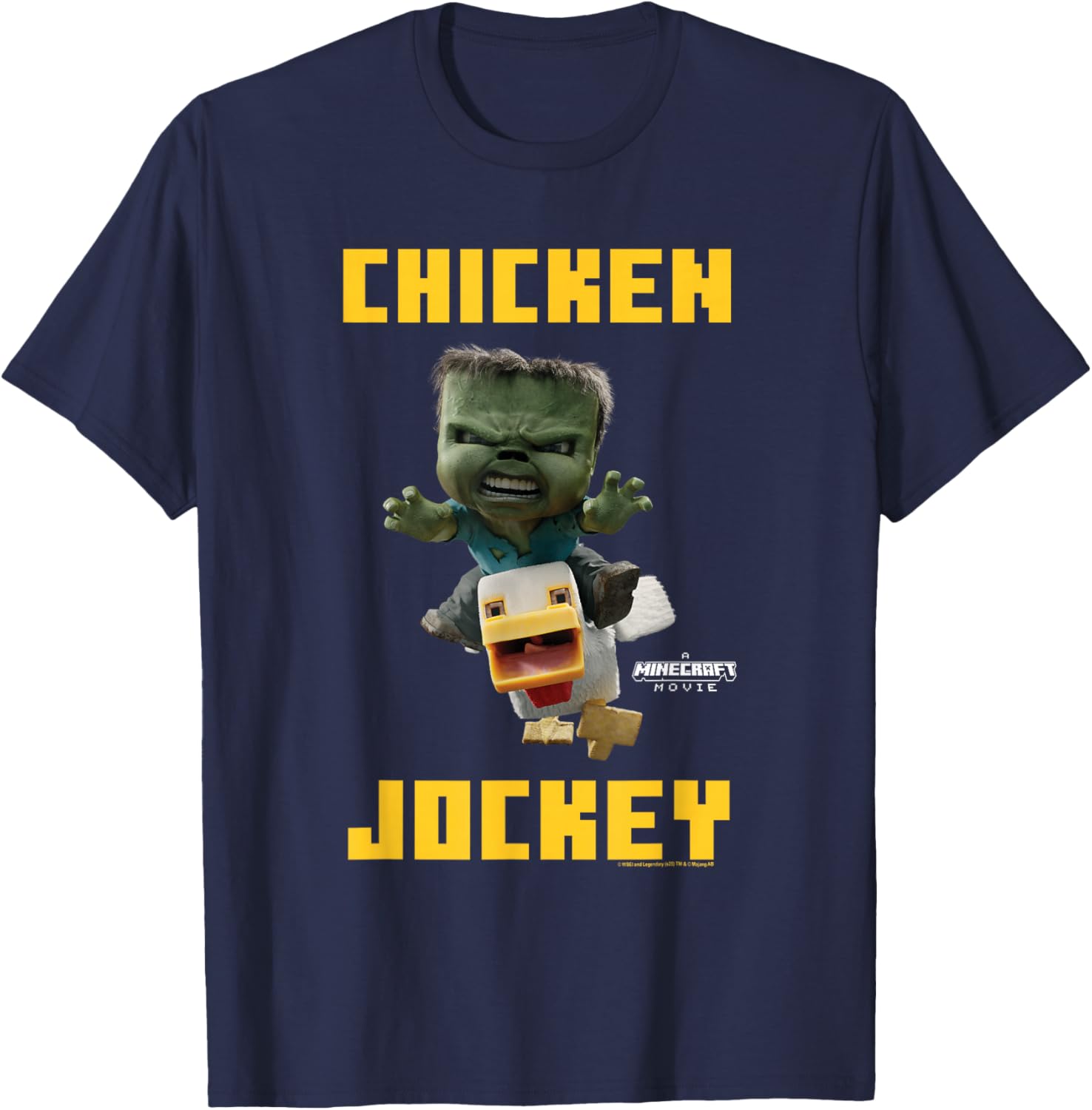 Minecraft Chicken Jockey Baby Zombie Logo T-Shirt for Gamers - 7