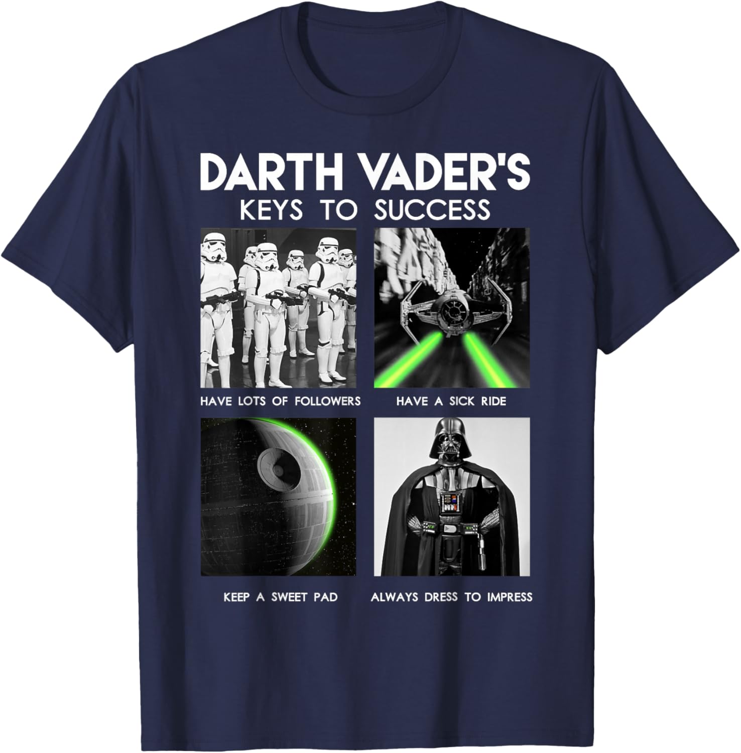 Darth Vader Keys to Success Graphic T-Shirt for Star Wars Fans - 5