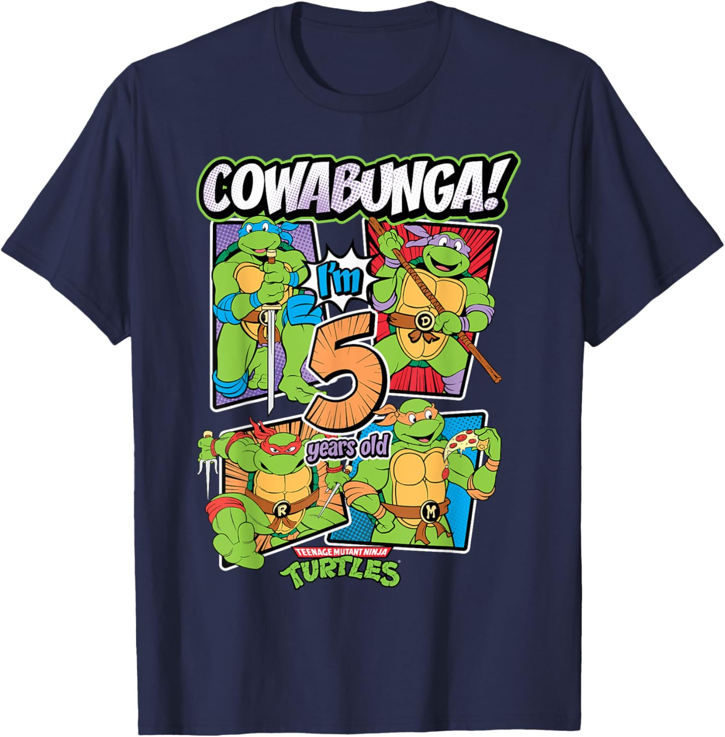 Mademark Teenage Mutant Ninja Turtles Cowabunga I'm 5 Years Old T-Shirt - 2