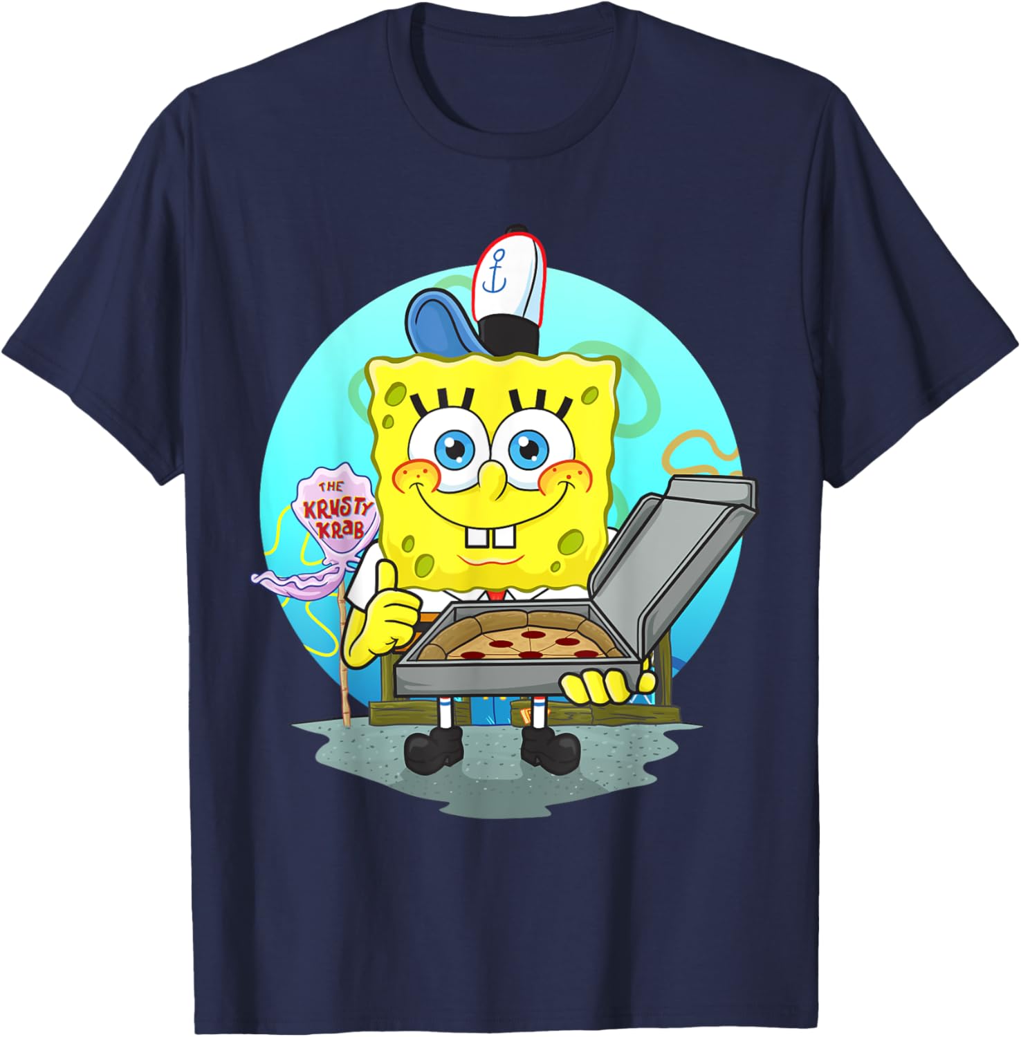 Mademark SpongeBob SquarePants Krusty Krab Pizza Delivery T-Shirt - 18