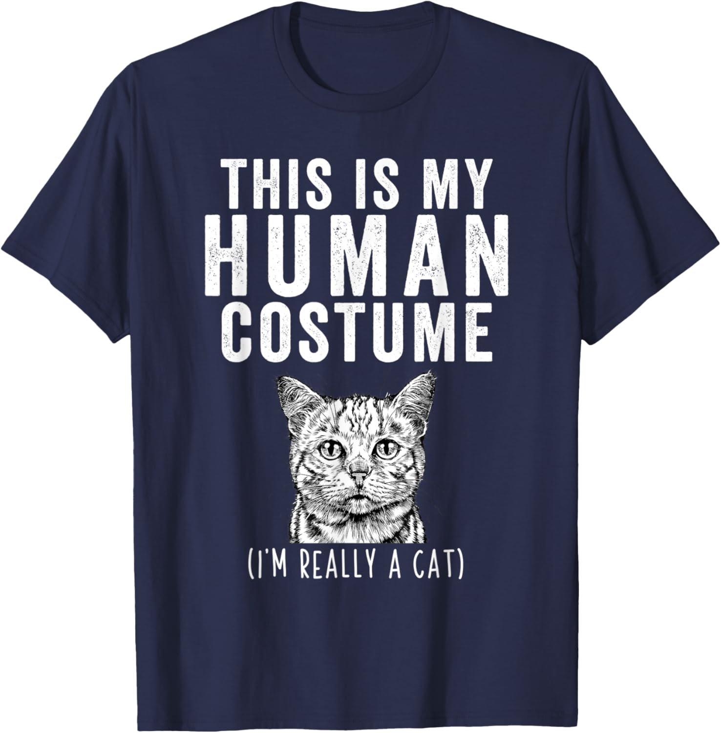 Funny Tabby Cat T-Shirt This is My Human Costume I'm Really A Cat - 4