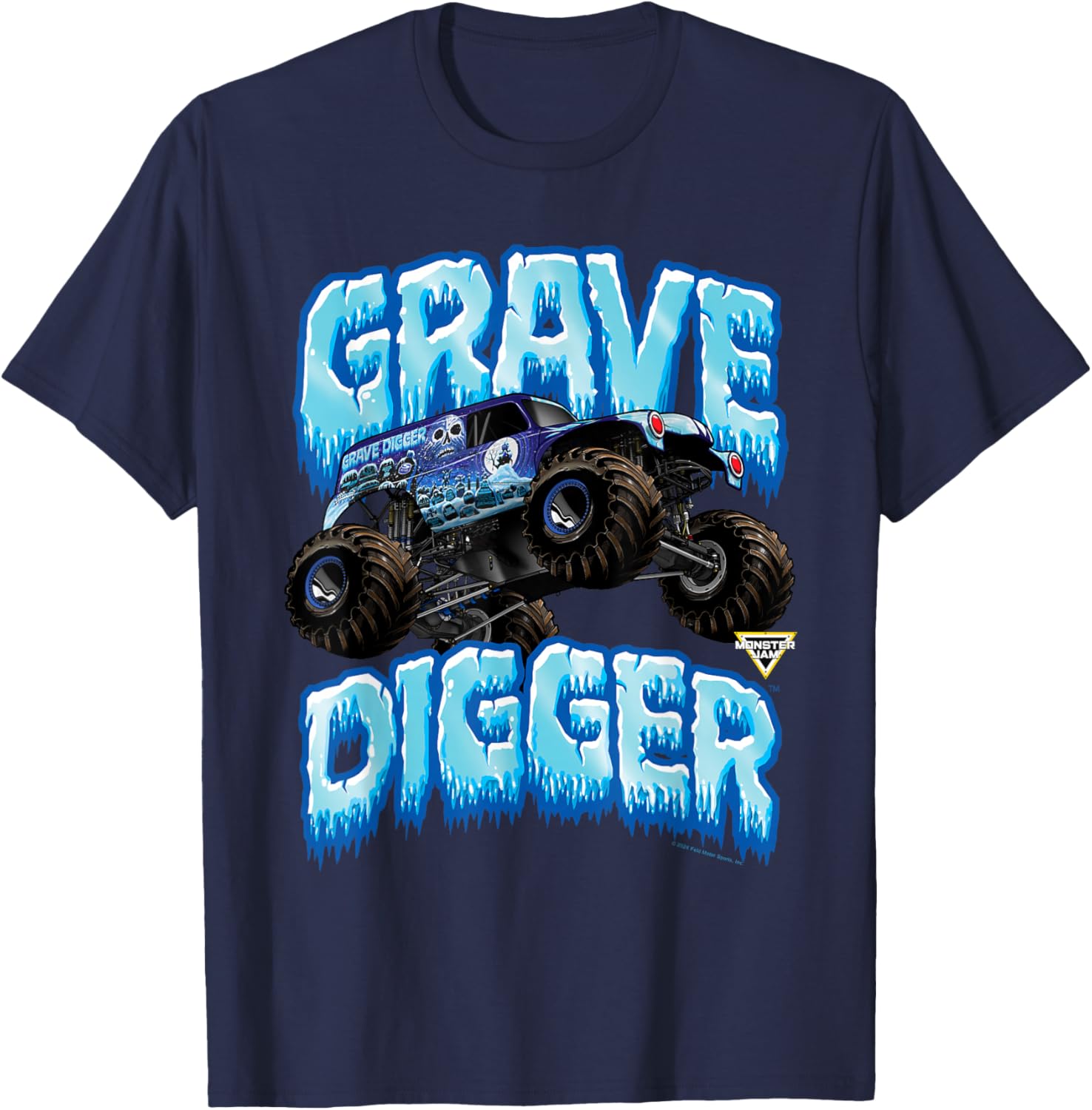 Monster Jam Grave Digger Ice Cold Monster Truck T-Shirt for Fans - 1