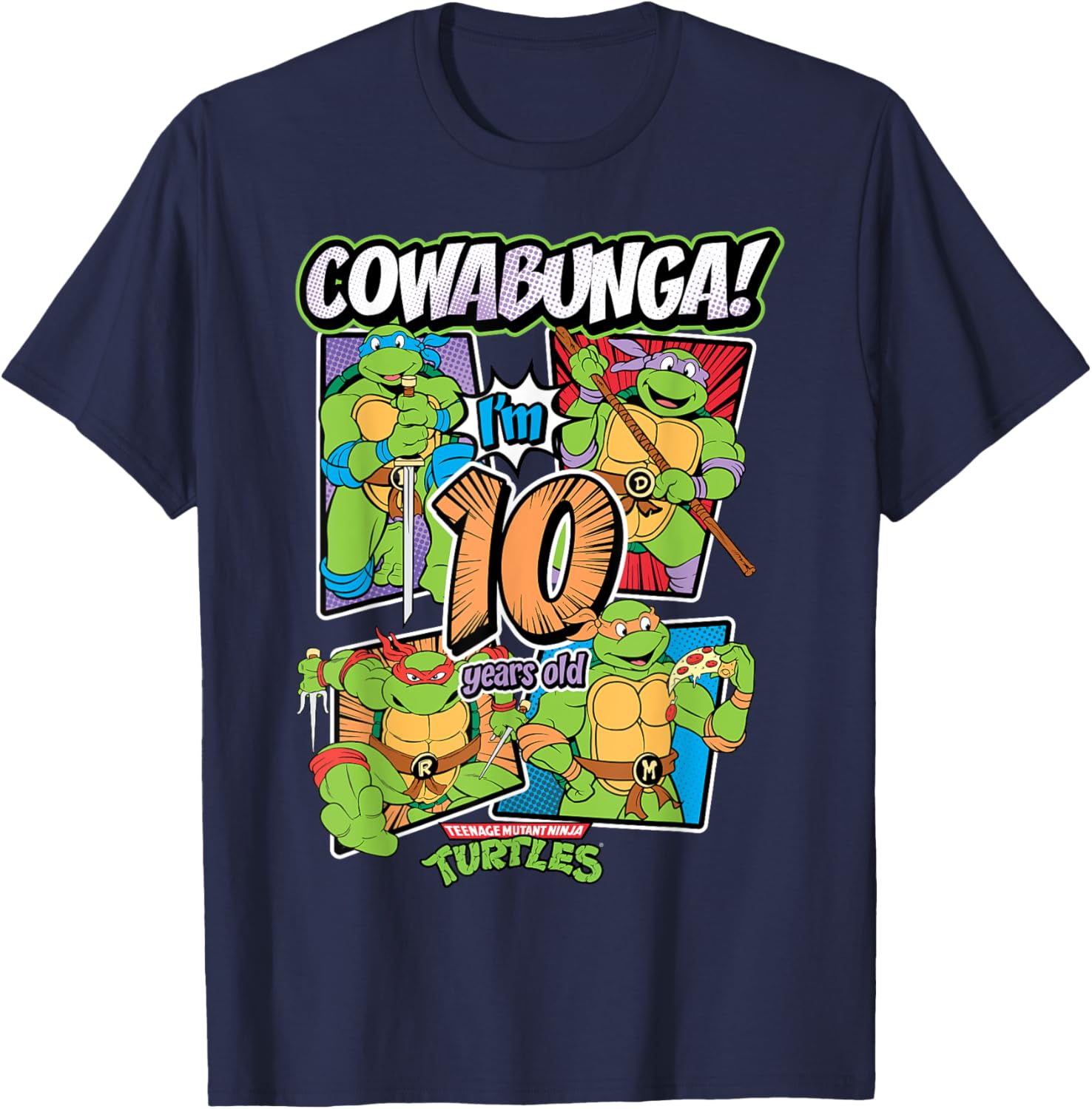 Cowabunga I'm 10 Years Old TMNT T-Shirt for Kids - Fun Birthday Apparel - 16