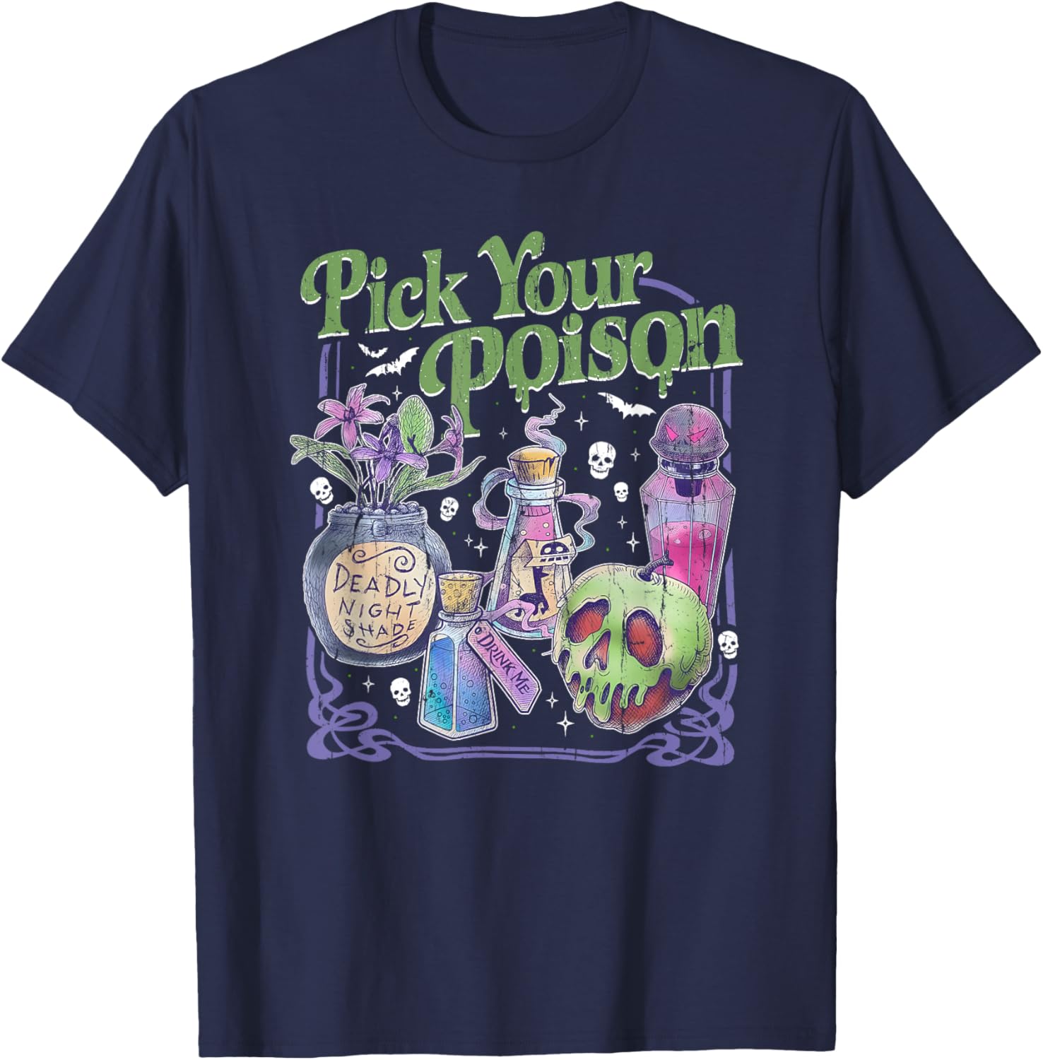 Vintage Princess Halloween T-Shirt for Women - Pick Your Poison Design - 8