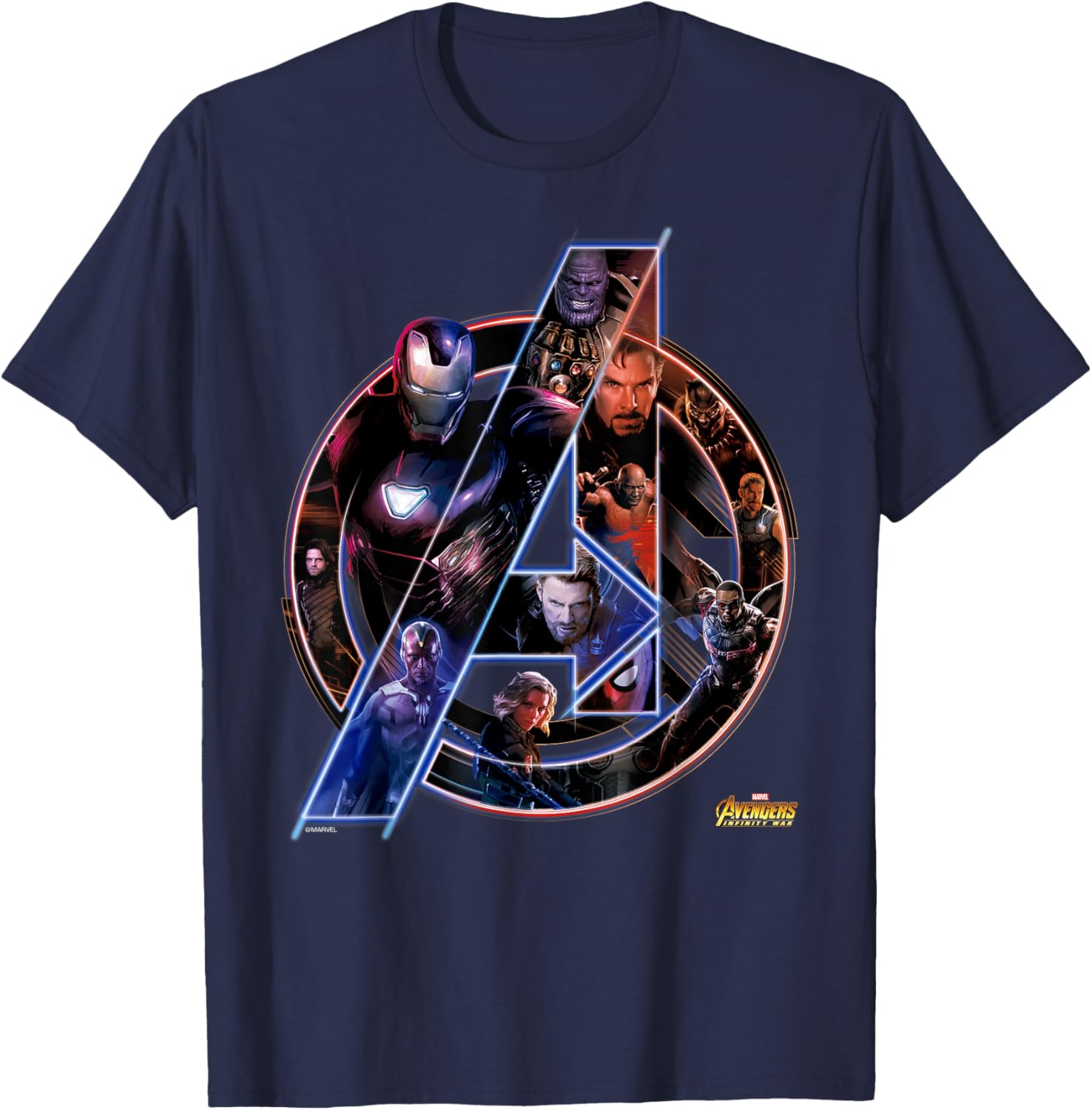 Marvel Avengers Infinity War Neon Team Short Sleeve T-Shirt for Fans - 3