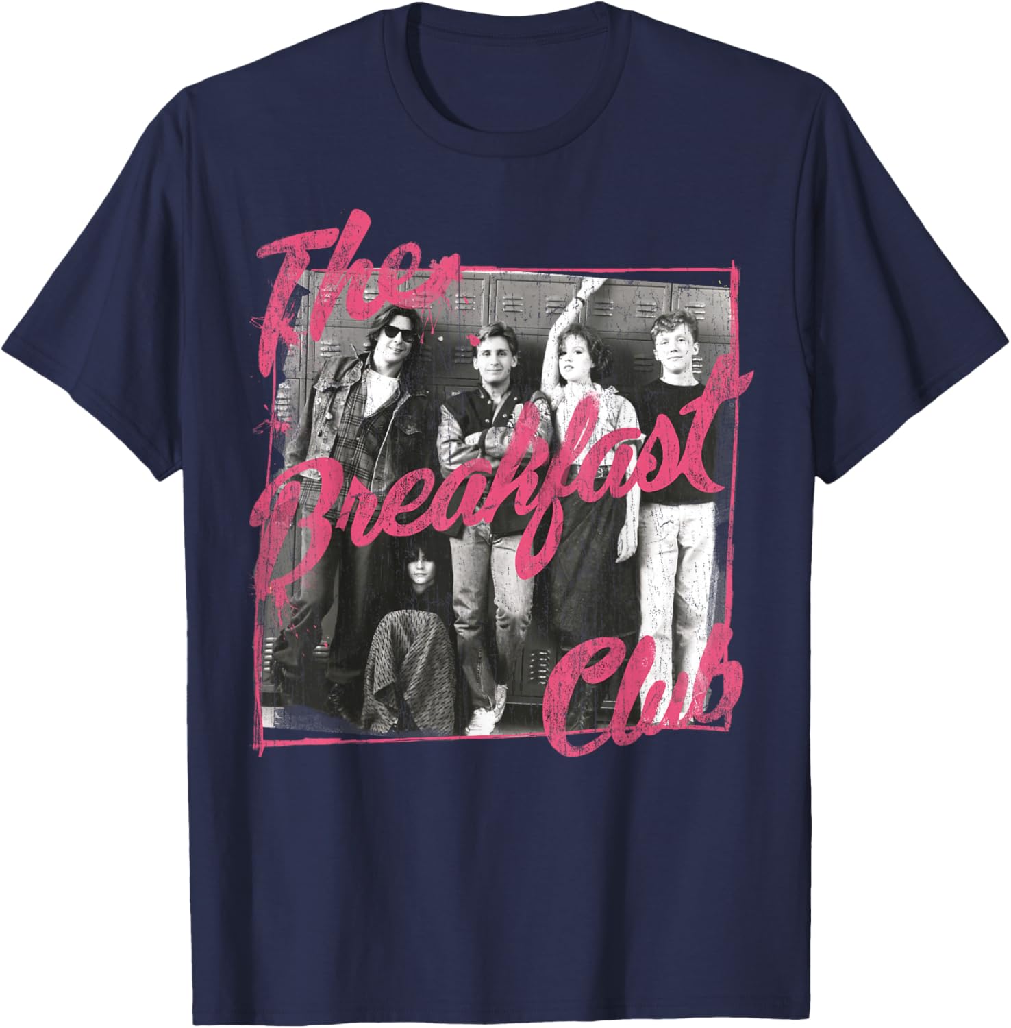 Breakfast Club Pink Text Group Photo T-Shirt for Stylish Fans - 6